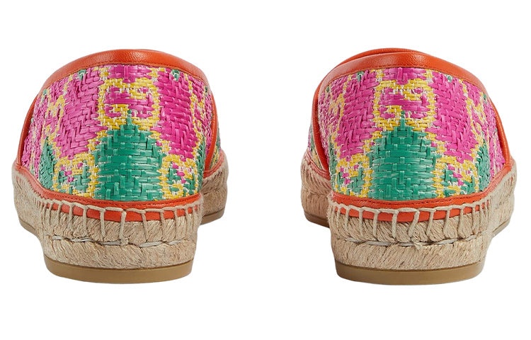 (WMNS) Gucci GG Espadrille Herringbone Straw Leather 'Multicolour' 703613-UYG10-8360 - 3