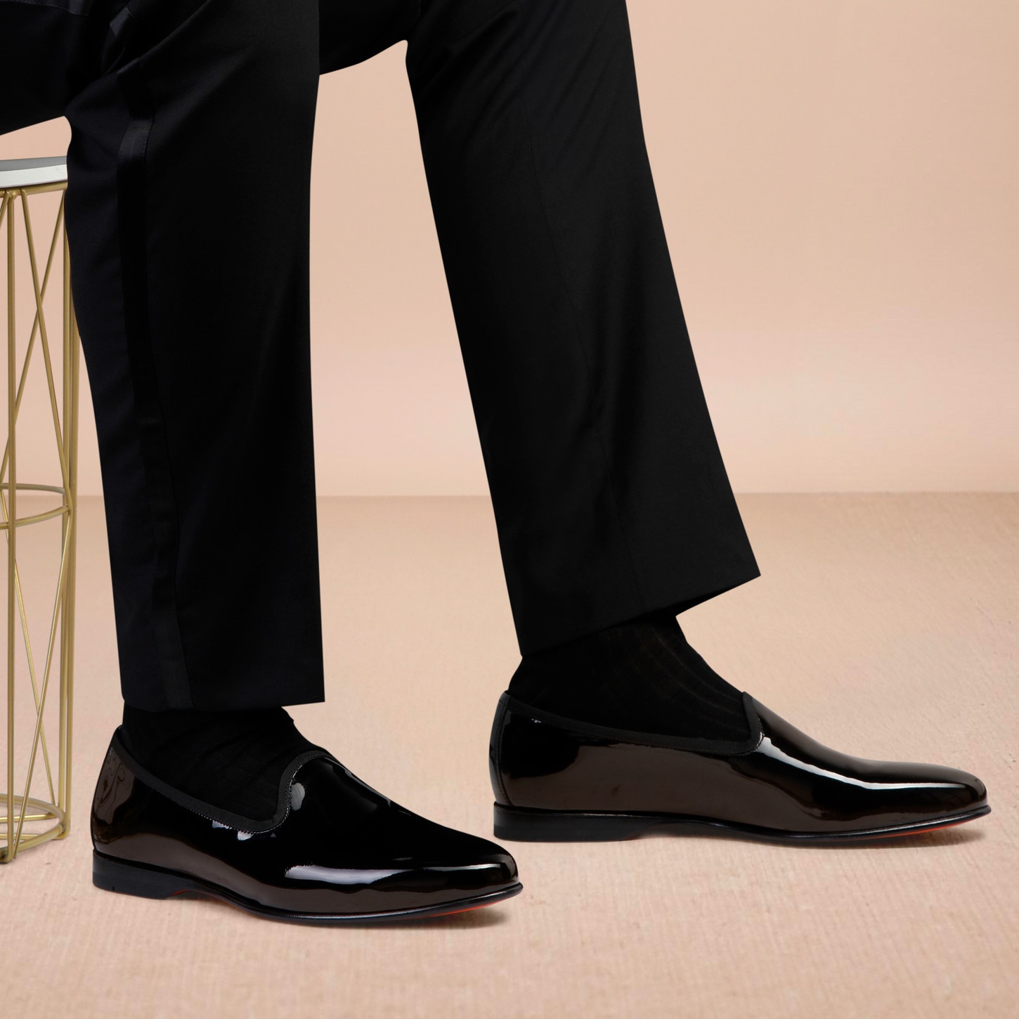 Men's black patent leather Andrea loafer - 2