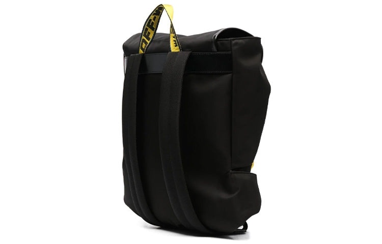 Men's Off-White 21 logo Printing Series Functional backpack schoolbag Black OMNB036S21FAB0011001 - 4