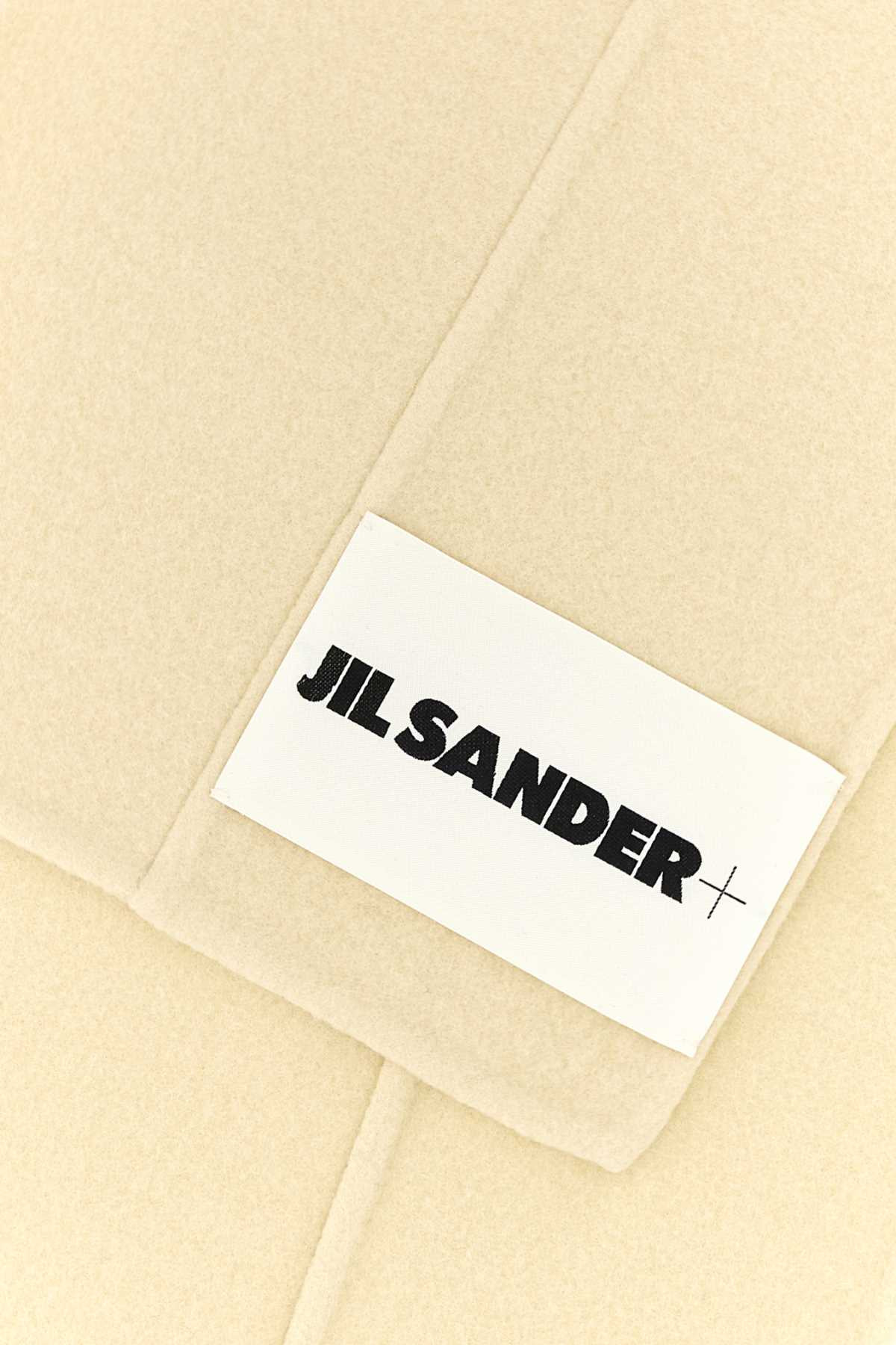 Jil Sander Women Cream Wool Scarf - 2
