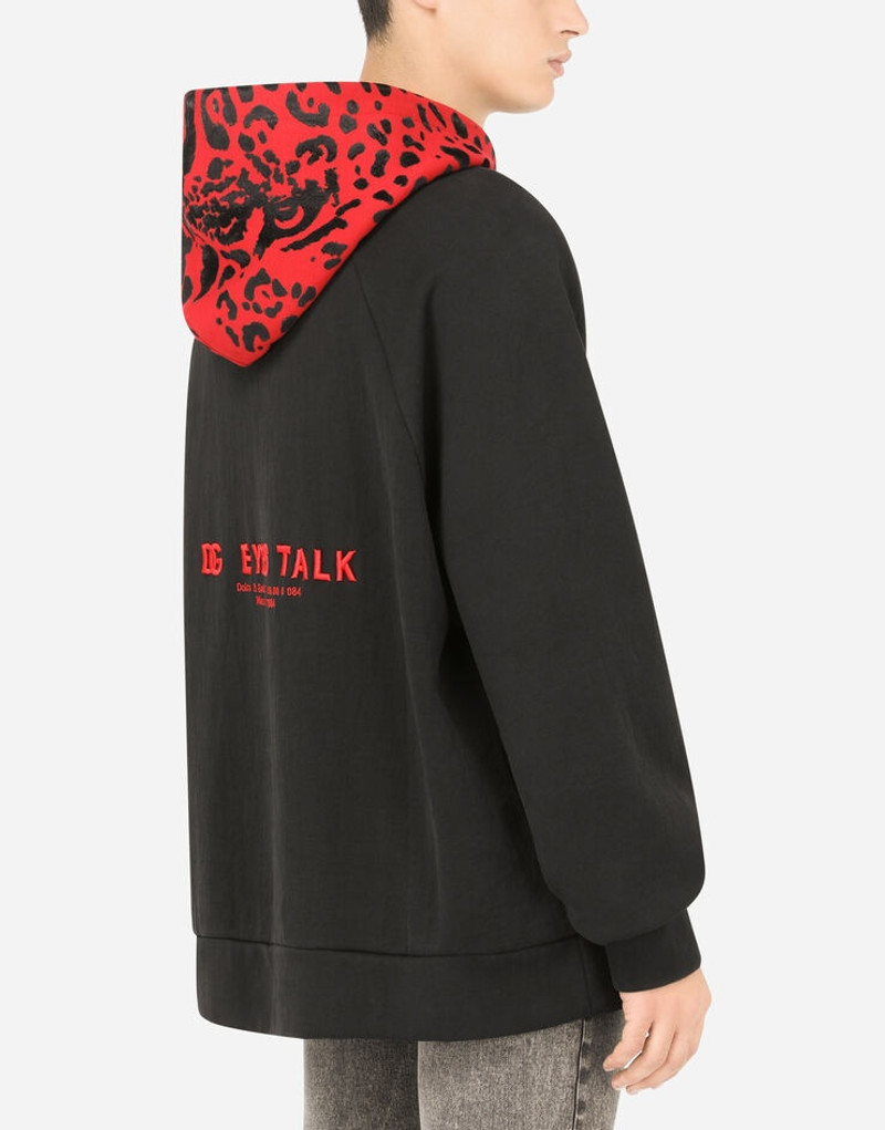 Jersey hoodie with embroidery 6