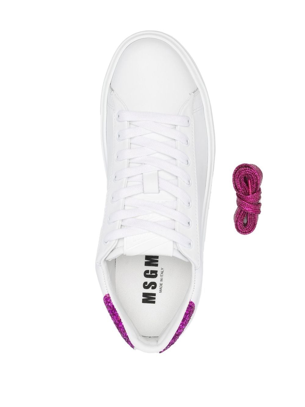 contrast heel-counter leather sneakers - 4