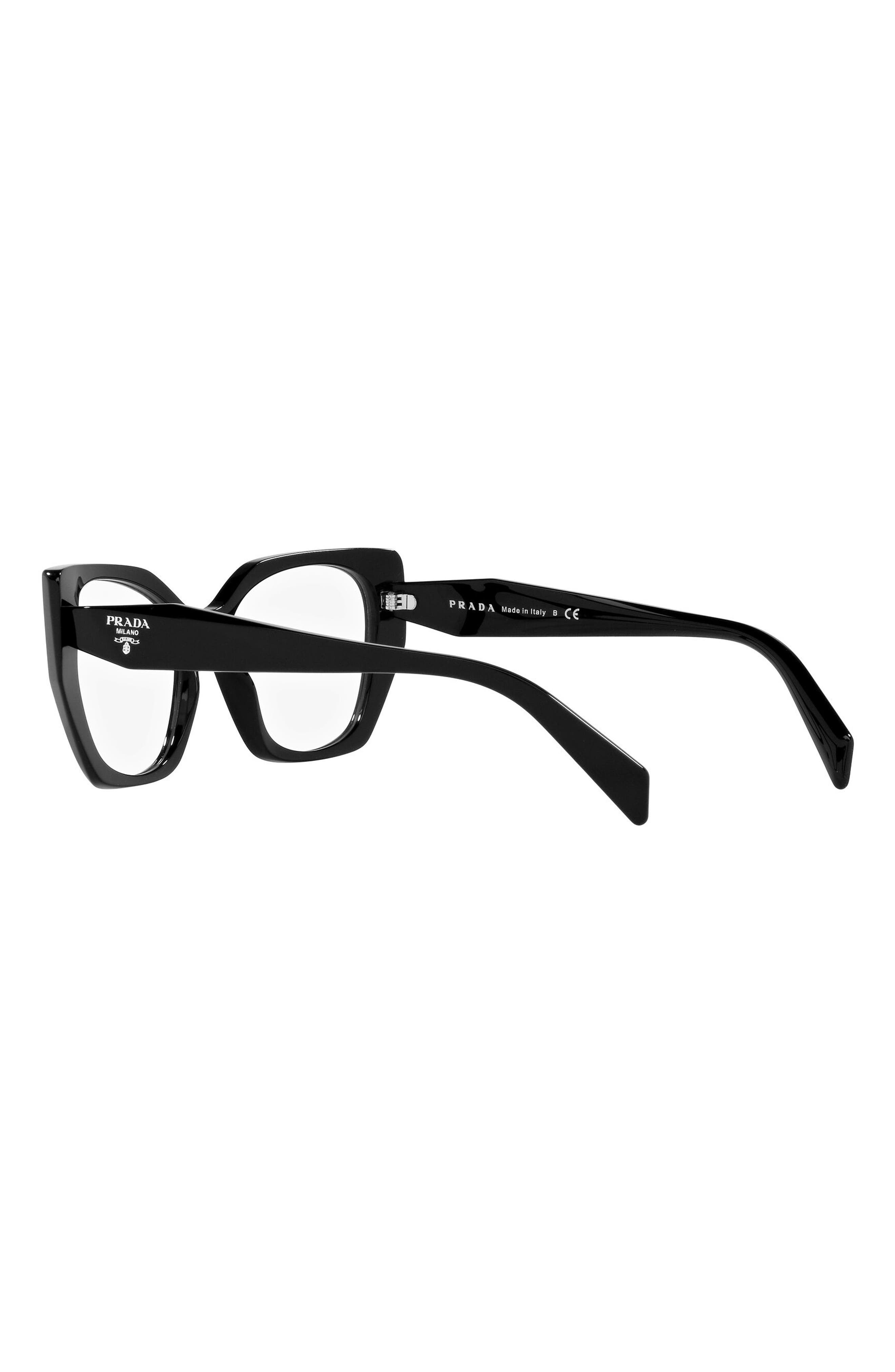 Prada 54mm Square Optical Glasses in Black at Nordstrom - 5