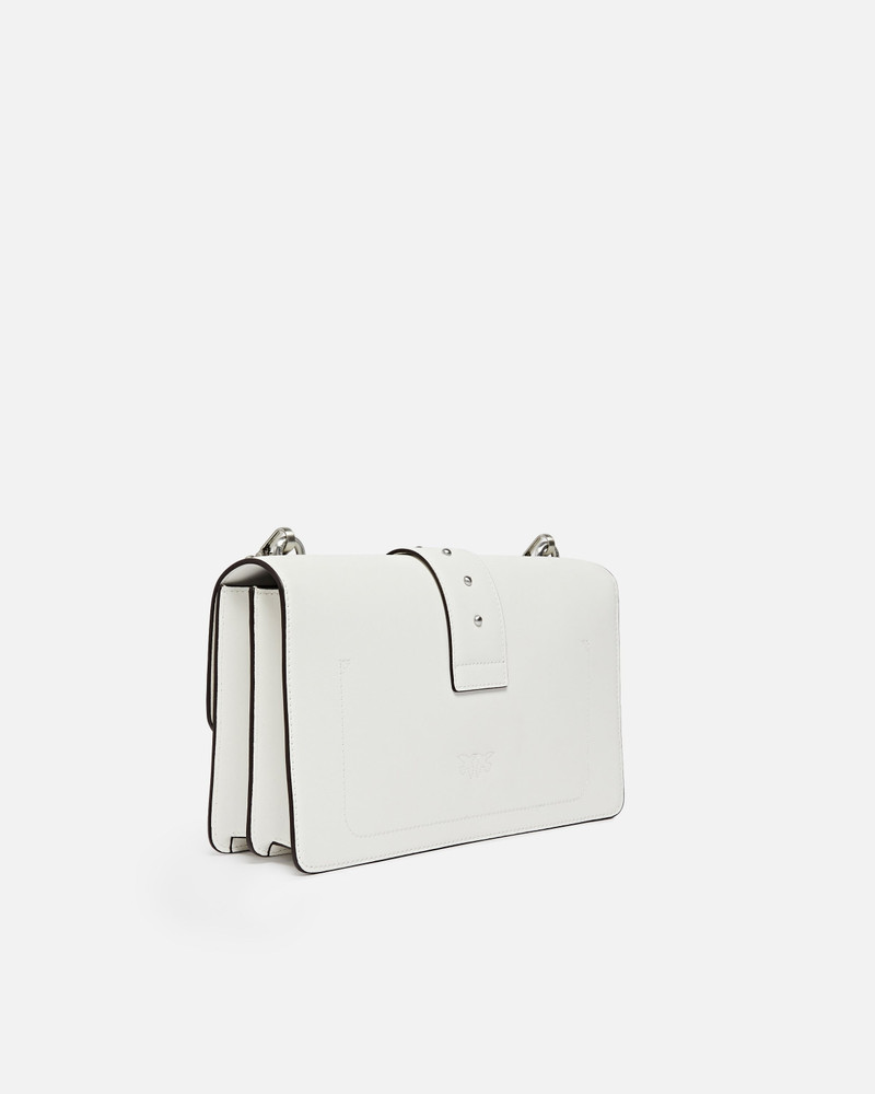 PINKO LOVE BAG ONE MEDIUM SHOULDER BAG IN LEATHER WITH TURQUOISE BUCKLE outlook