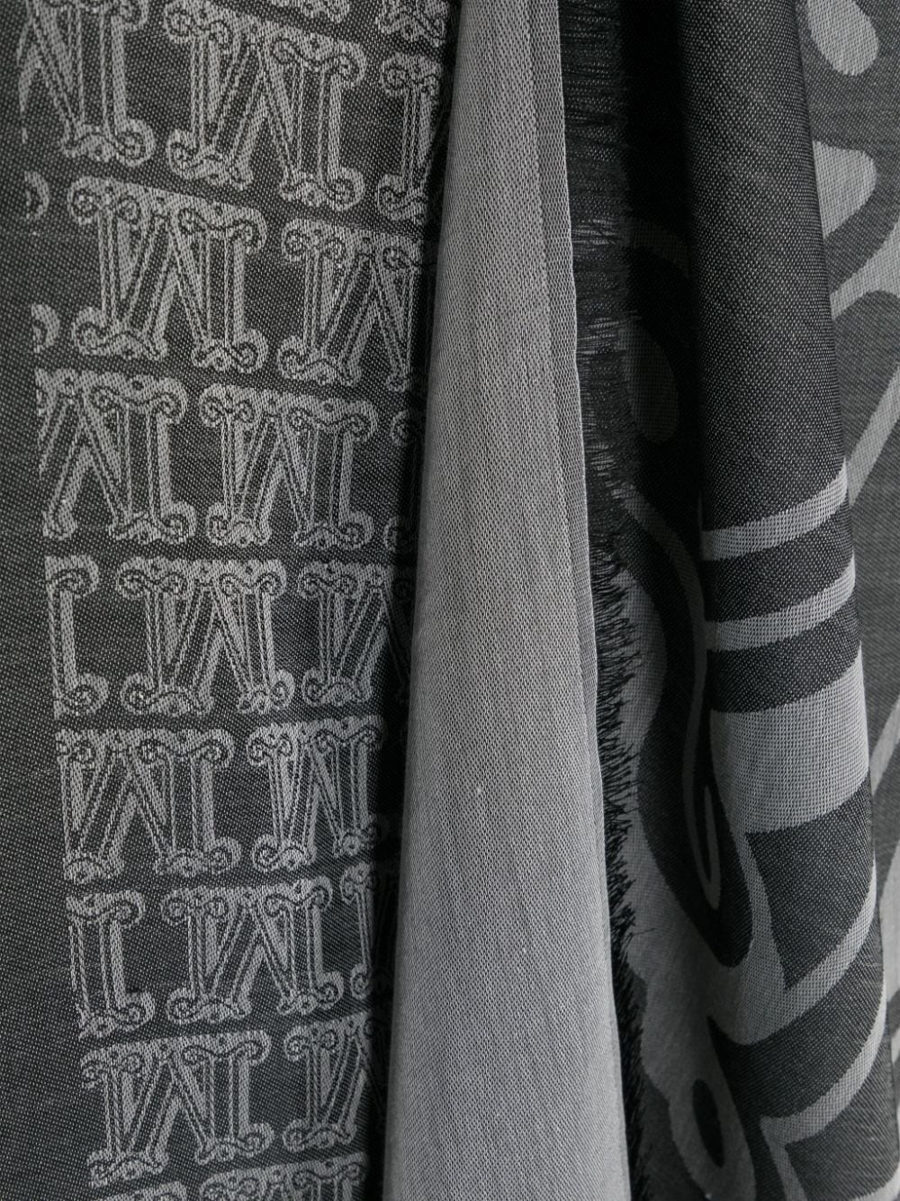 monogram-jacquard frayed scarf - 3