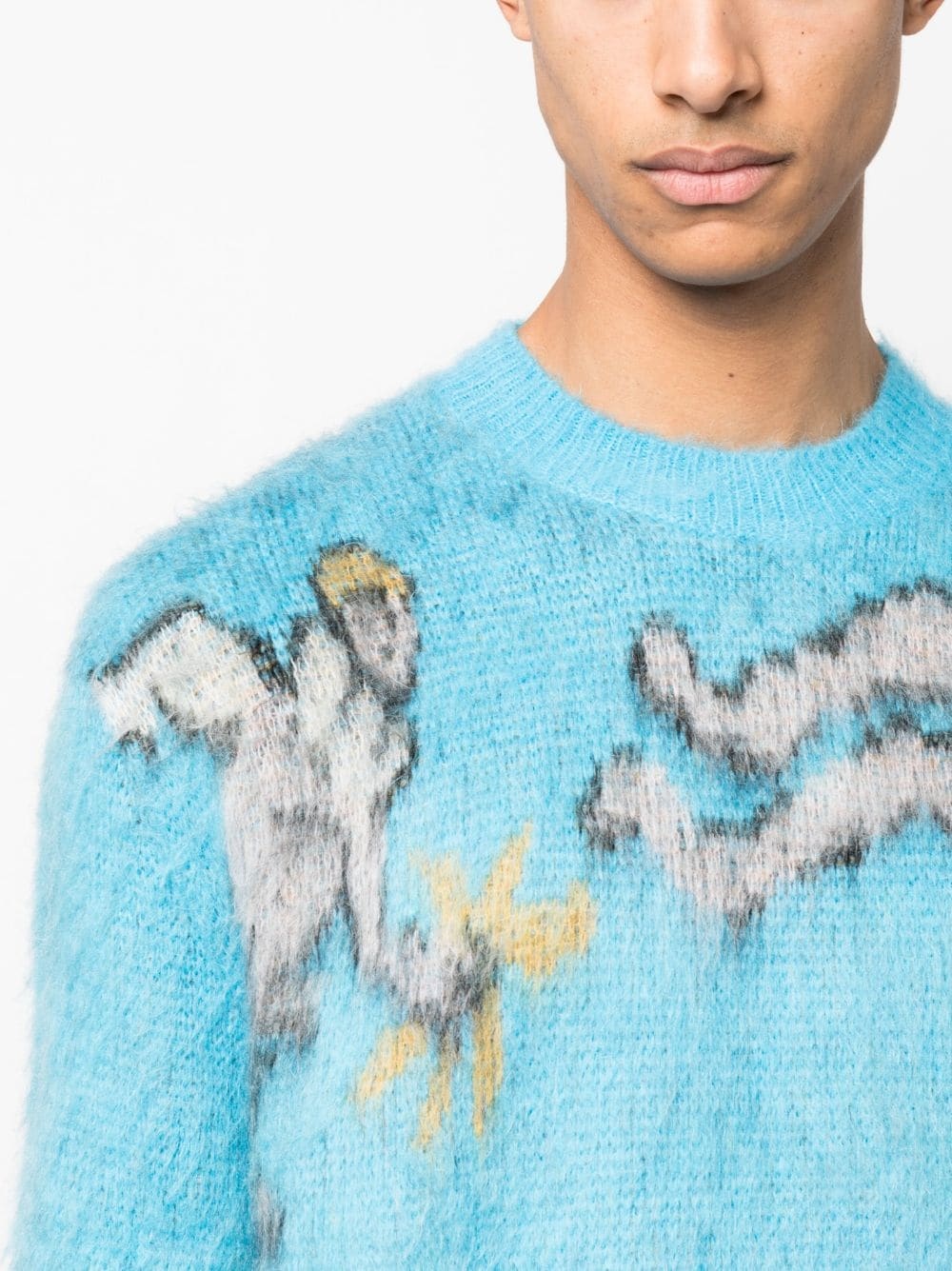 angel-motif knitted jumper - 5
