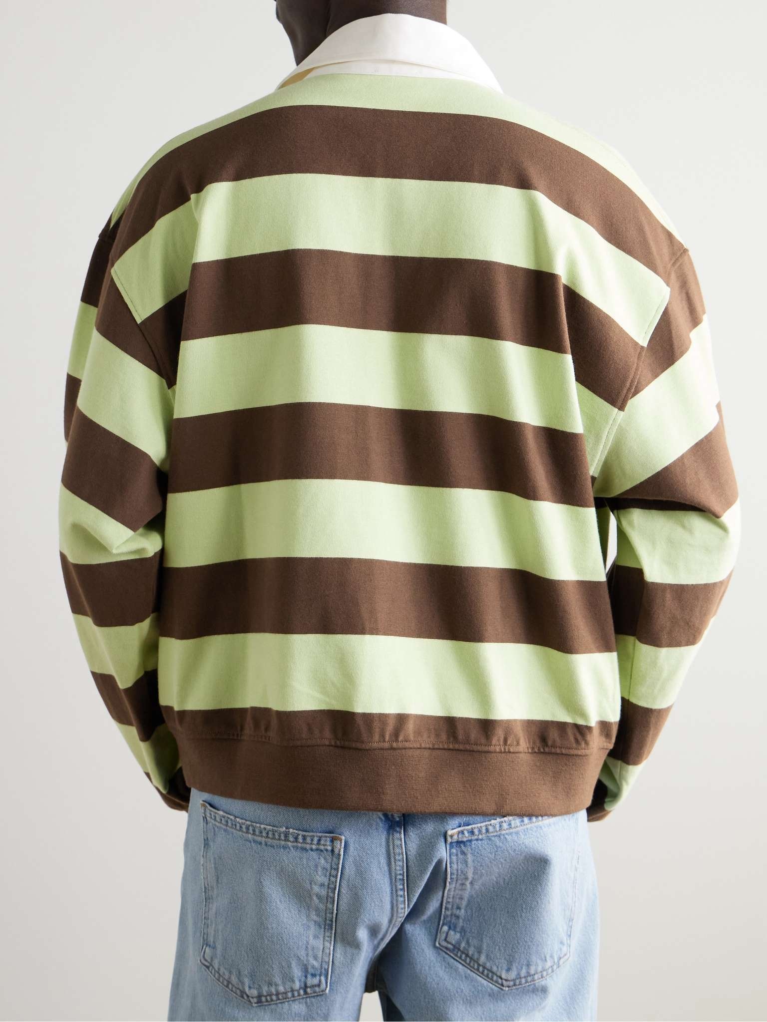 + RSVP GALLERY Logo-Embroidered Striped Cotton Rugby Shirt - 3