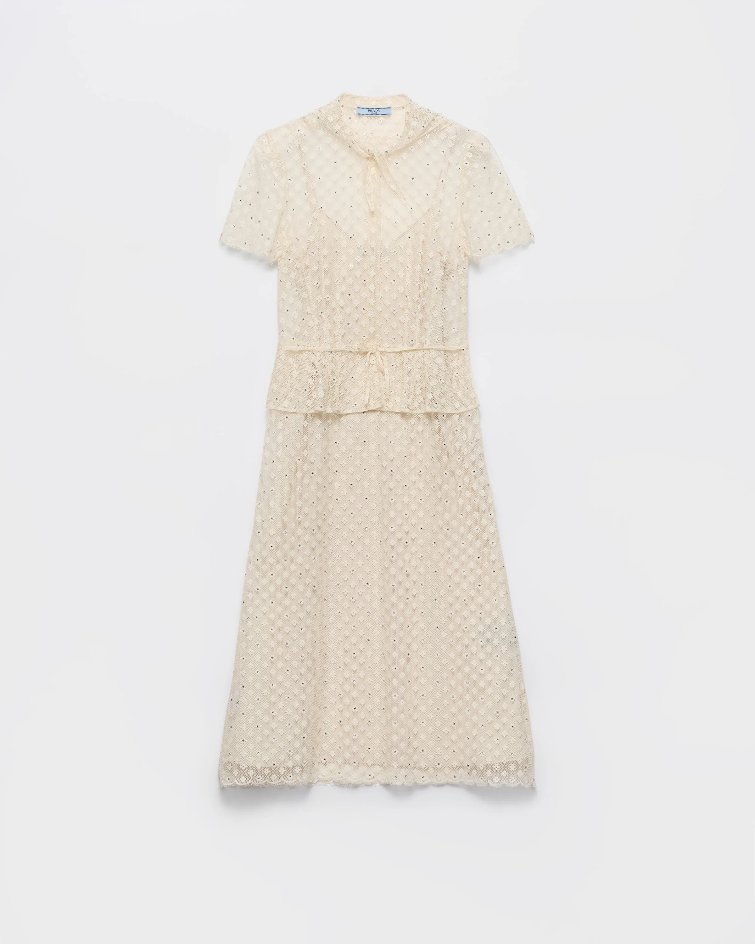 Embroidered lace dress - 1