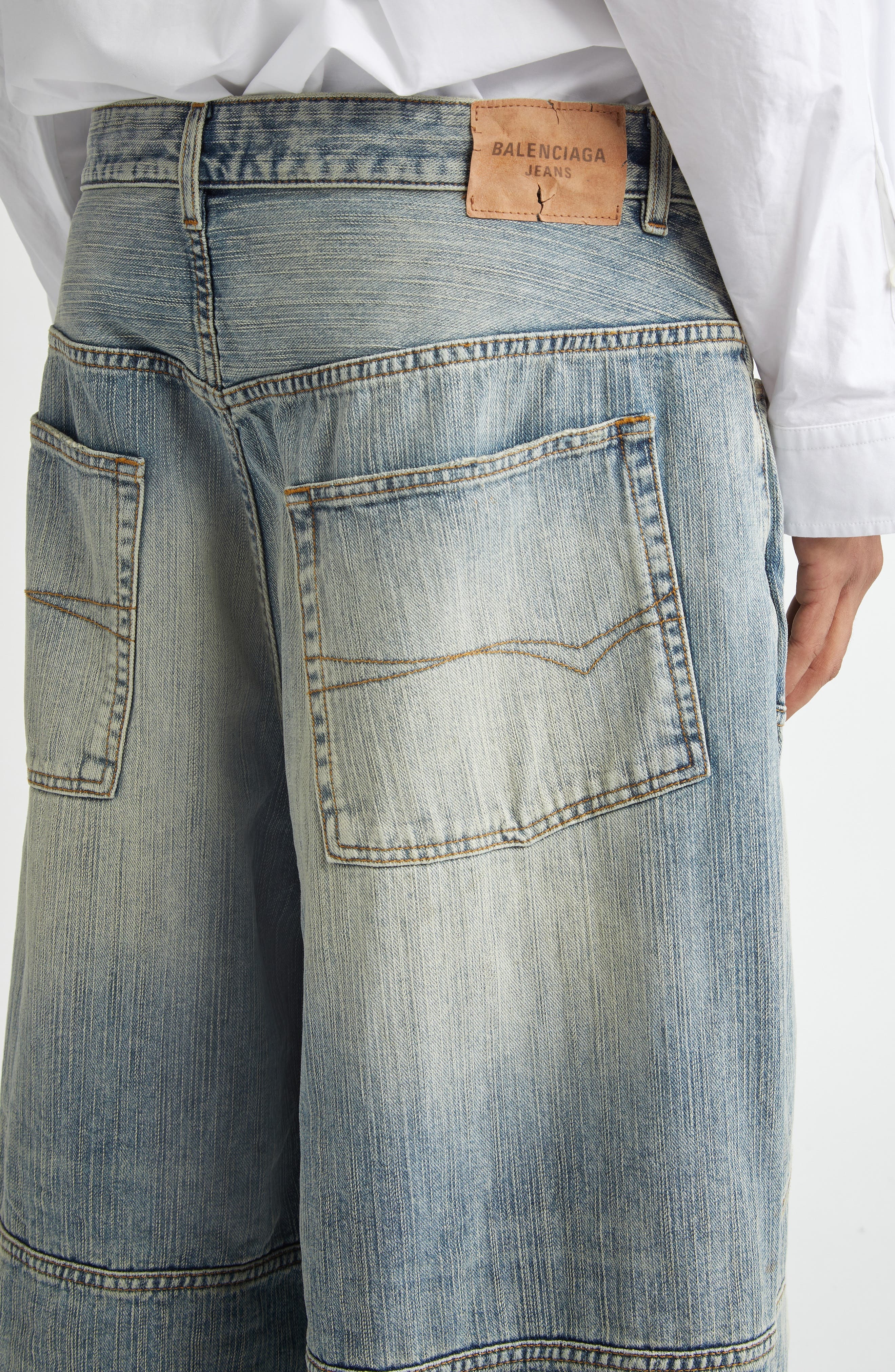 Balenciaga George V Baggy Jeans in 5760 Stained at Nordstrom - 4