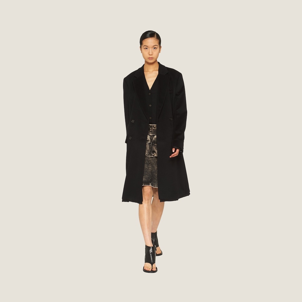 Double-breasted velour coat - 2