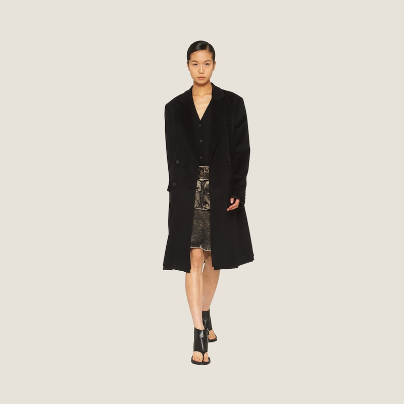 Miu Miu Double-breasted velour coat outlook