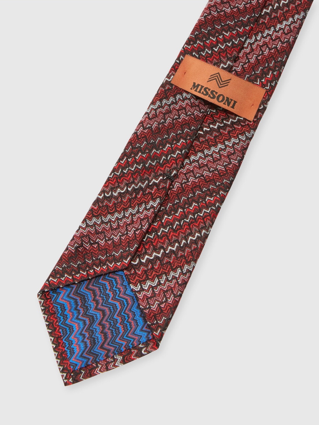 100% Silk Tie with Zigzag Embroidery - 3
