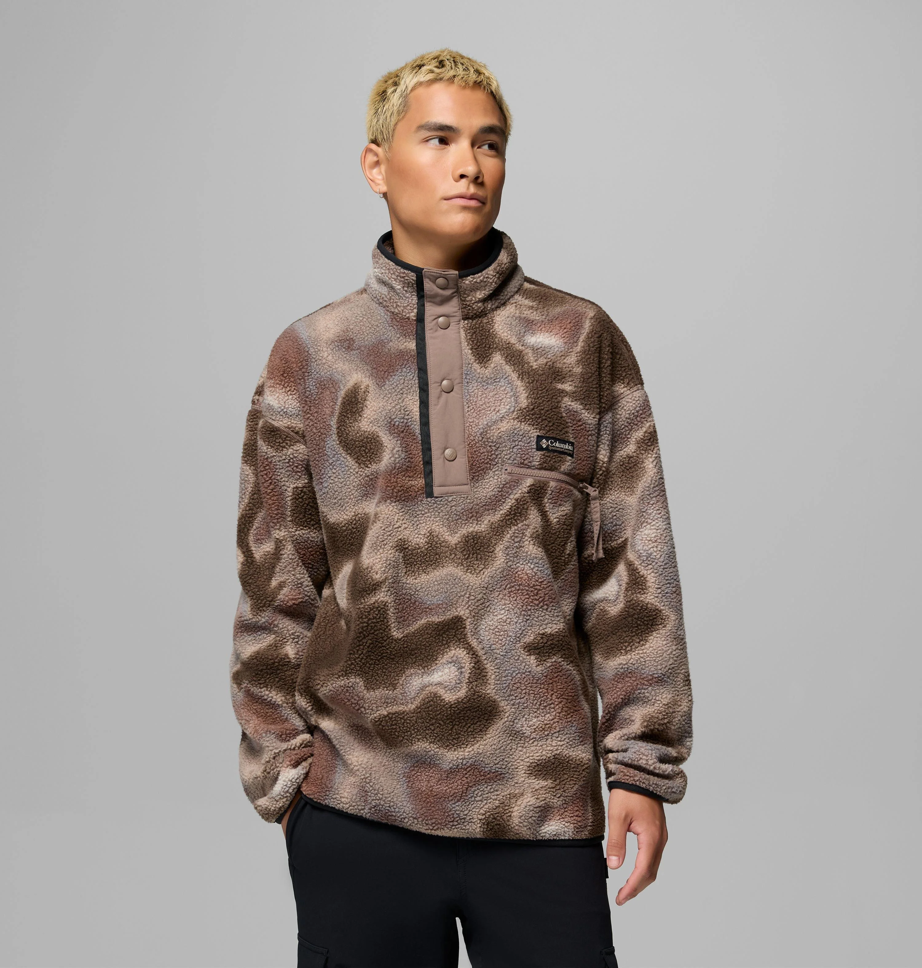 Men's Helvetia II Printed Half Snap Printed Fleece Pullover - 1