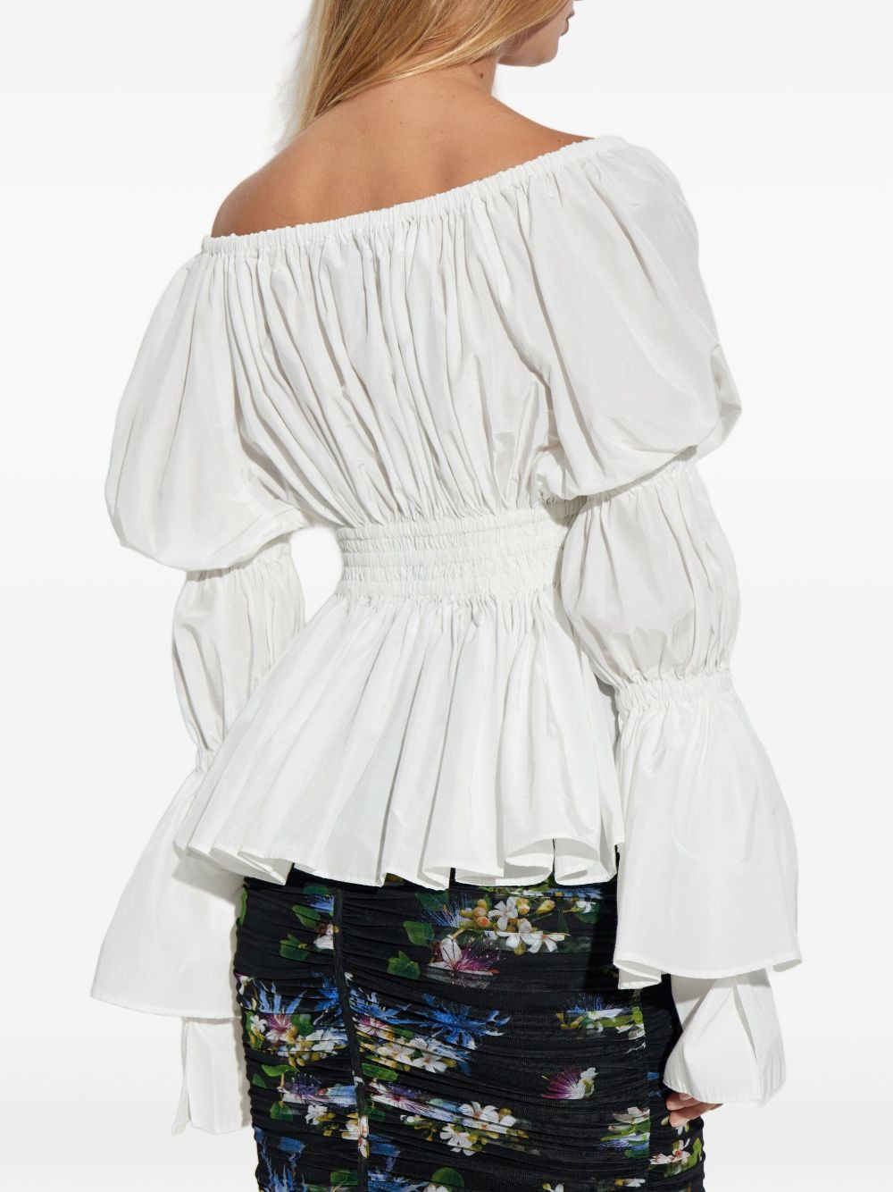 off-shoulder puff-sleeve top - 4