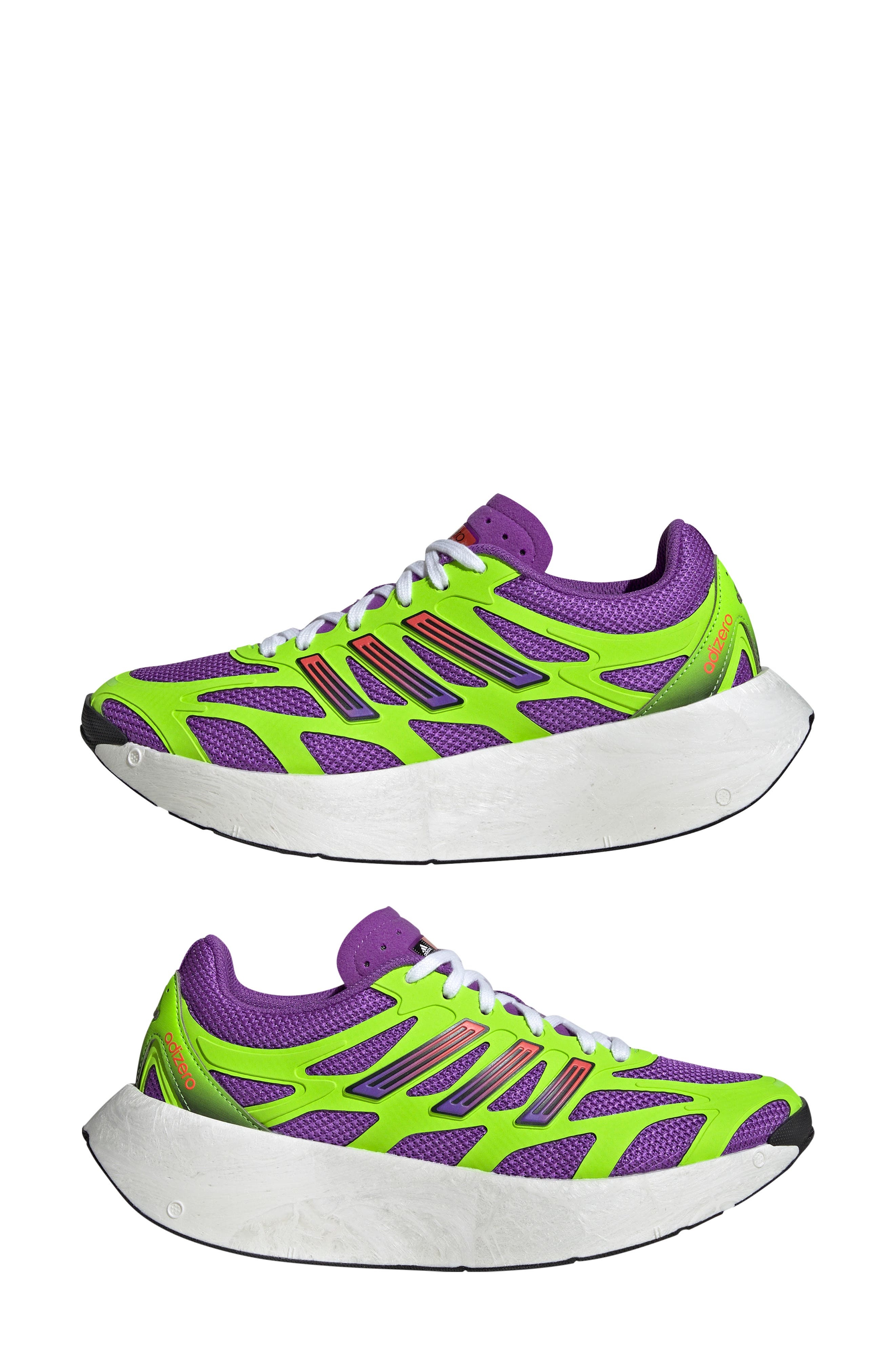 adidas Adizero Aruku Sneaker in Purple/Solar Green/Silver at Nordstrom - 8