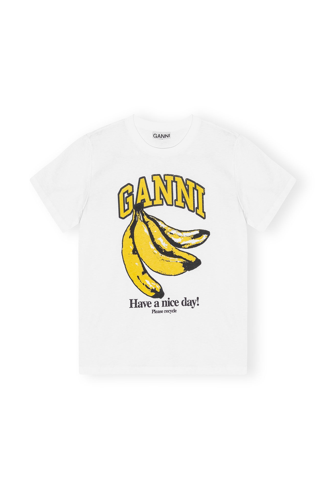 WHITE RELAXED BANANA T-SHIRT - 1