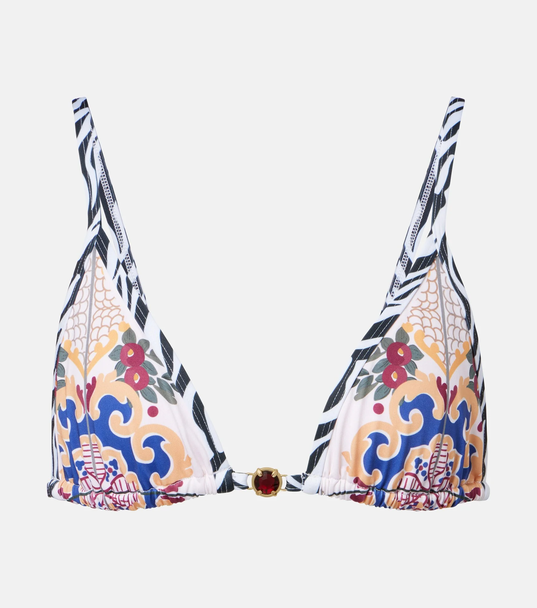 Pracy embellished printed bikini top - 1