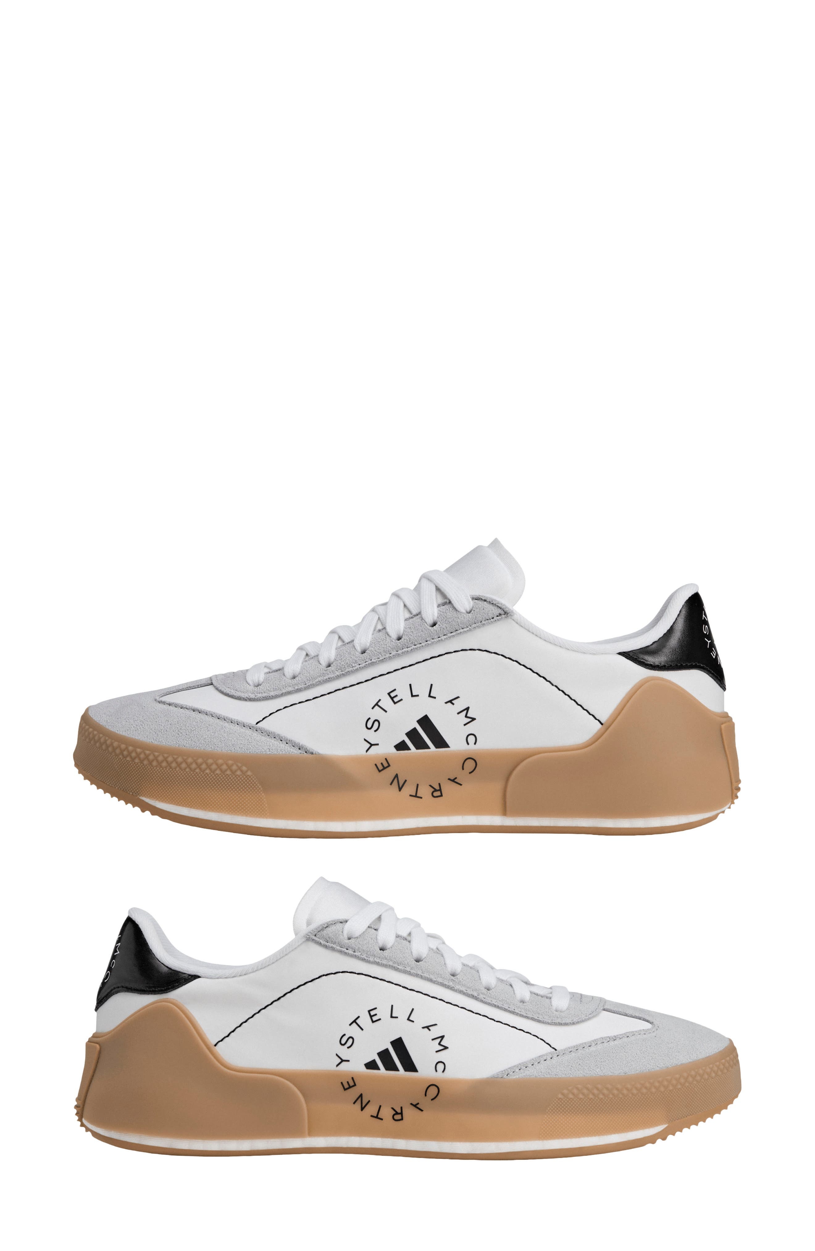 adidas by Stella McCartney Court Boost Tennis Sneaker in White/Charcoal/Core Black at Nordstrom - 8