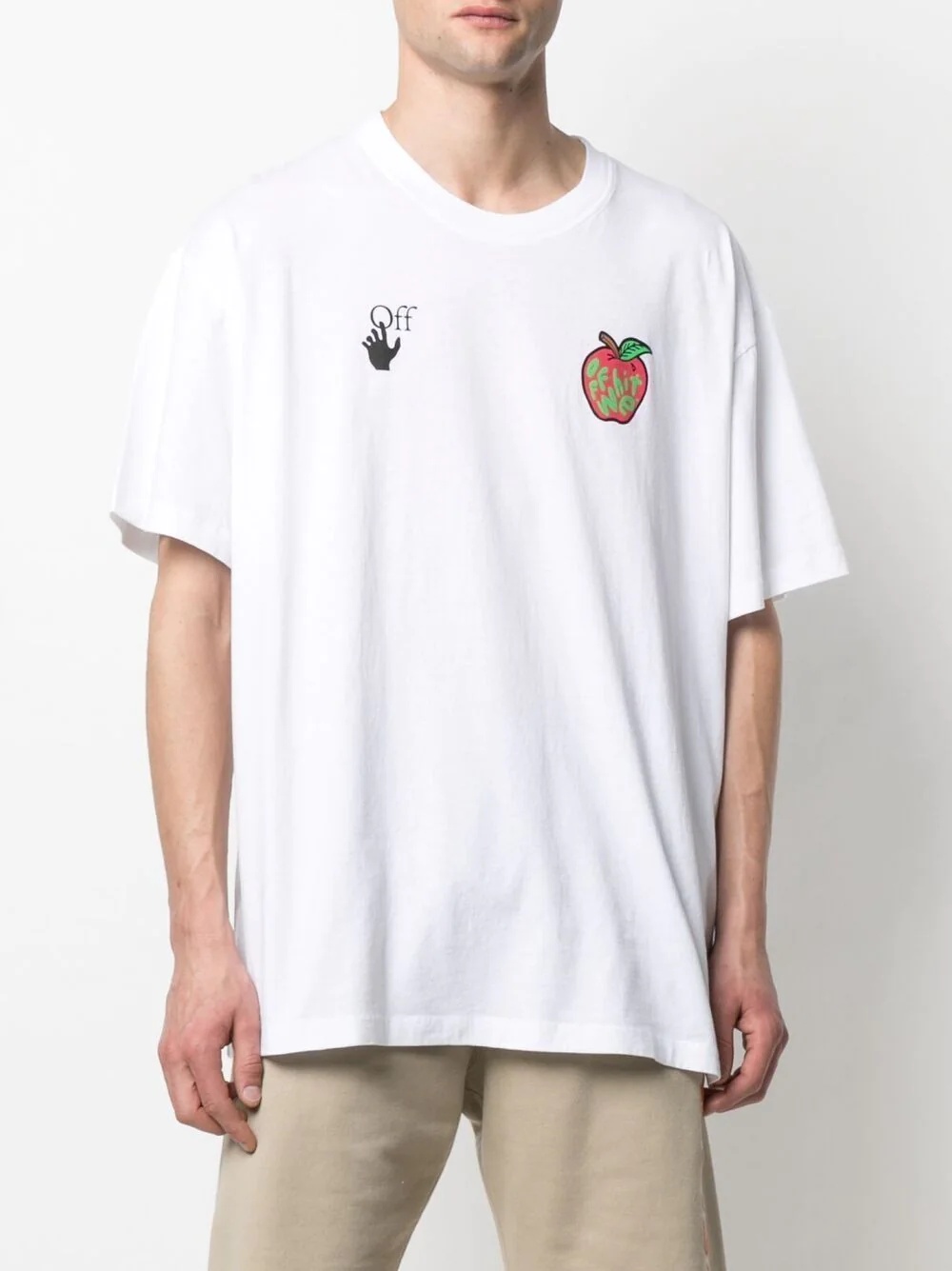 apple-print T-shirt - 3