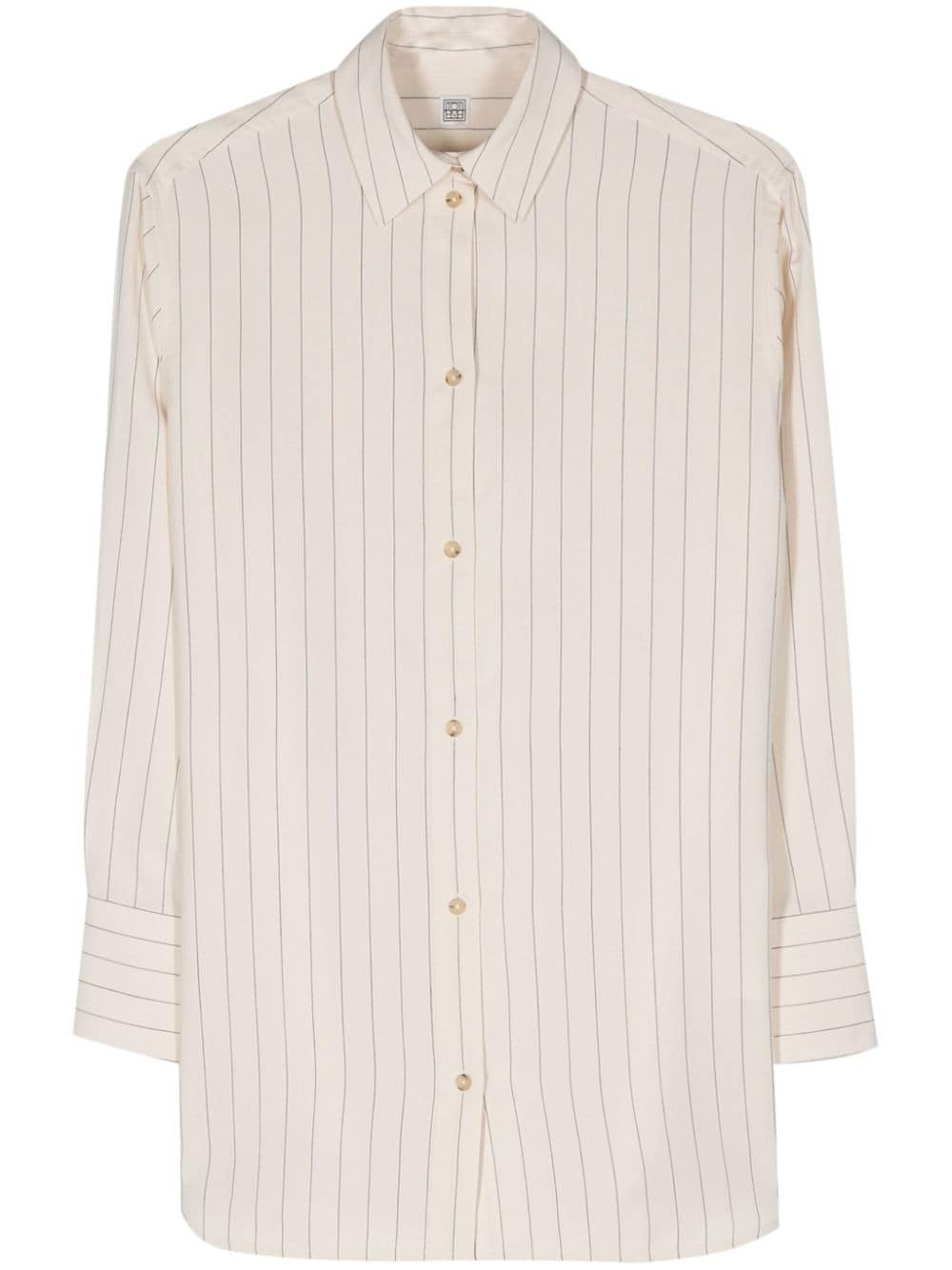 pinstriped buttoned shirt - 1