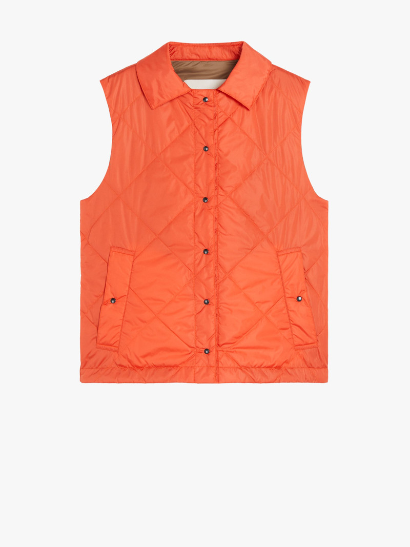 ANNABEL ORANGE NYLON QUILTED LINER VEST | LQV-005 1