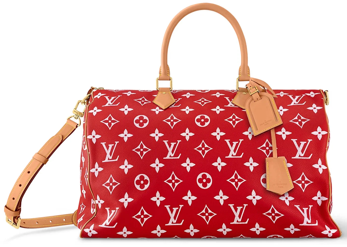 Louis Vuitton Speedy P9 Bandoulière 50 Monogram Leather Red - 1