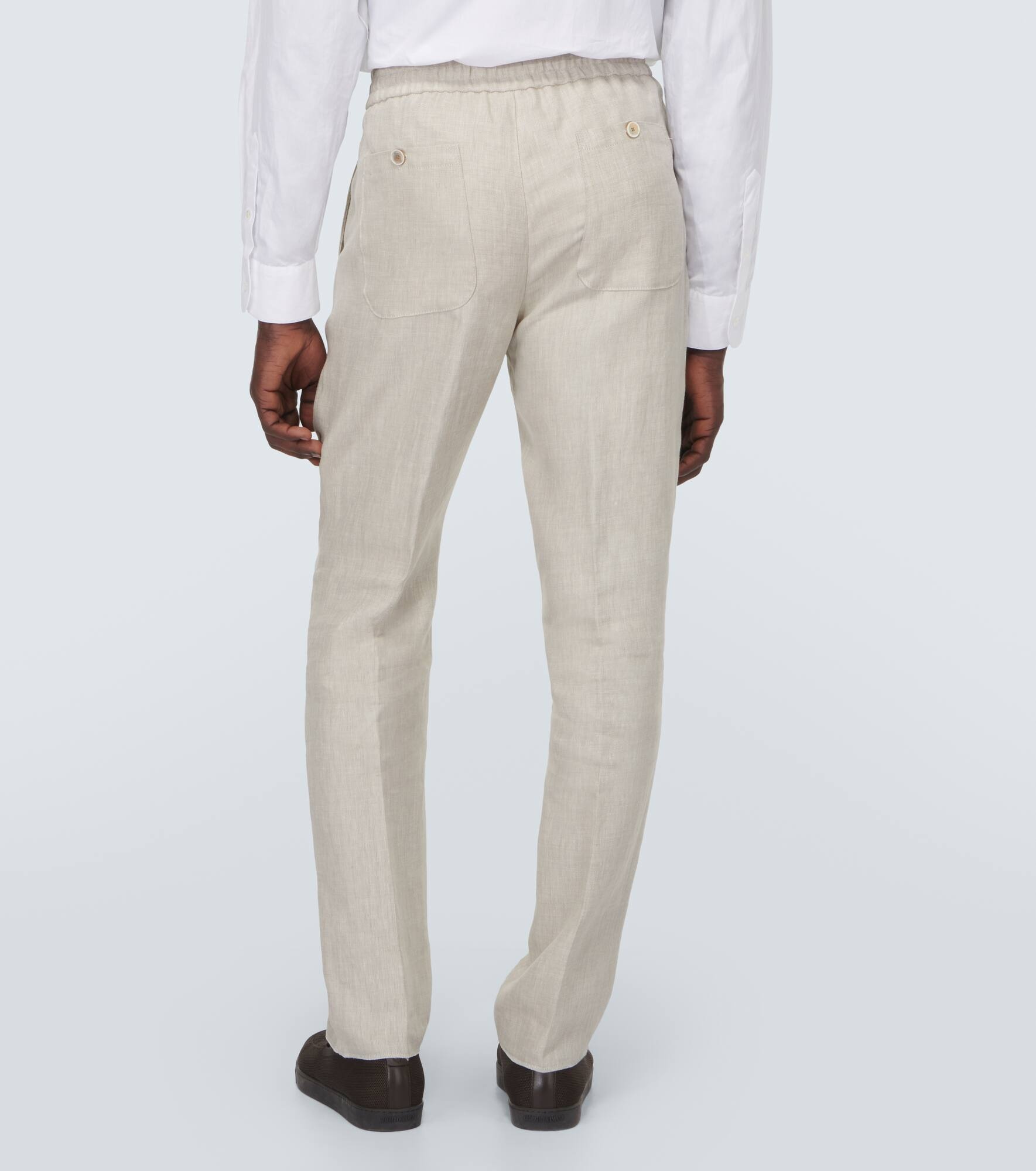 Linen straight pants - 4