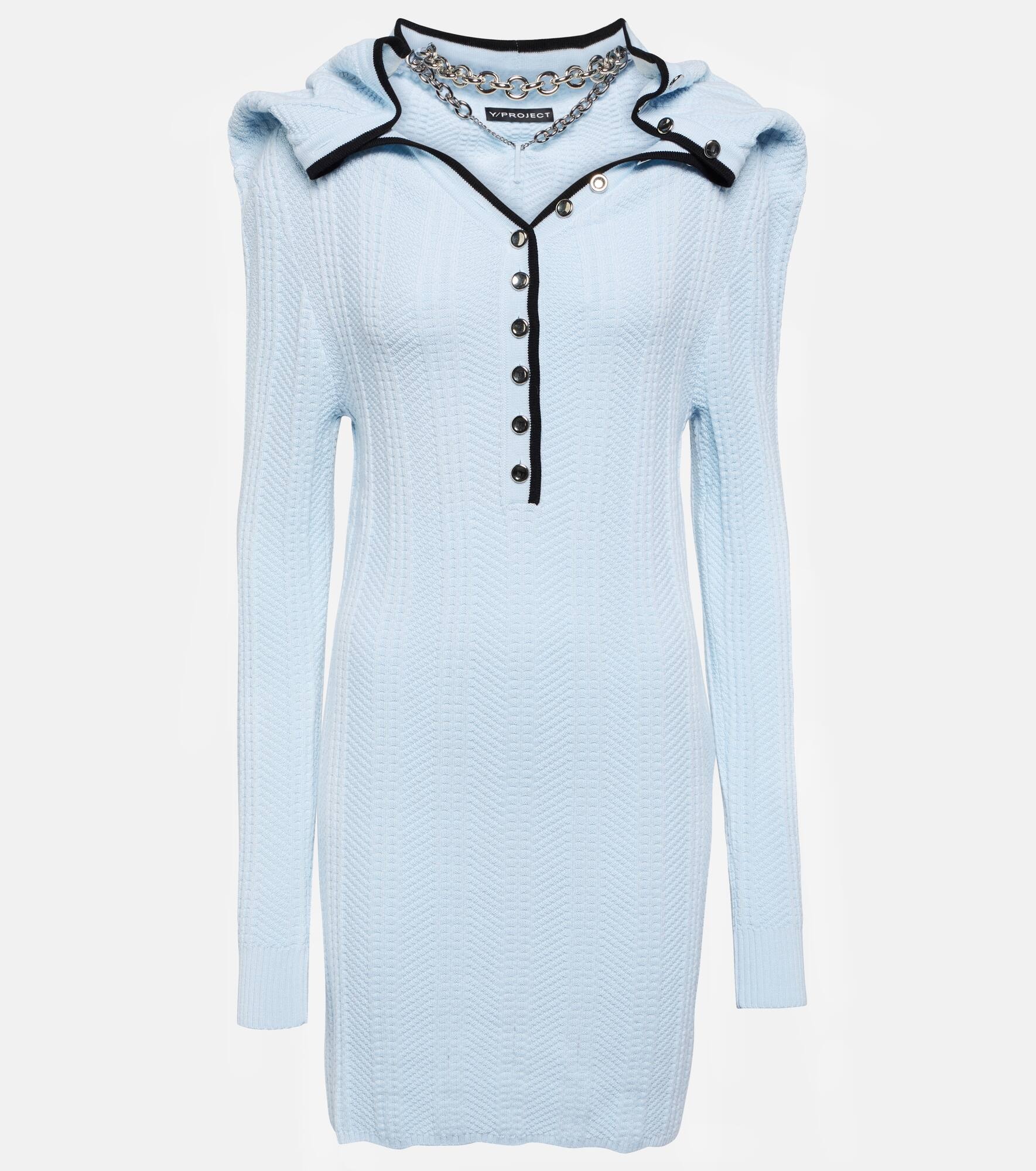 Chain-embellished wool minidress - 1