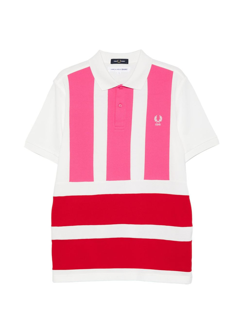 striped logo-embroidered polo shirt 1