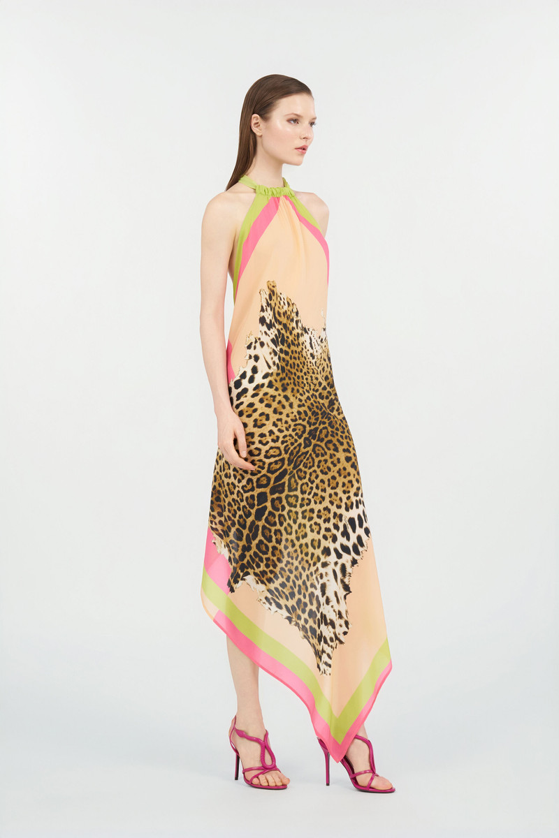 Cavalli Pop Print Silk Midi Dress 3