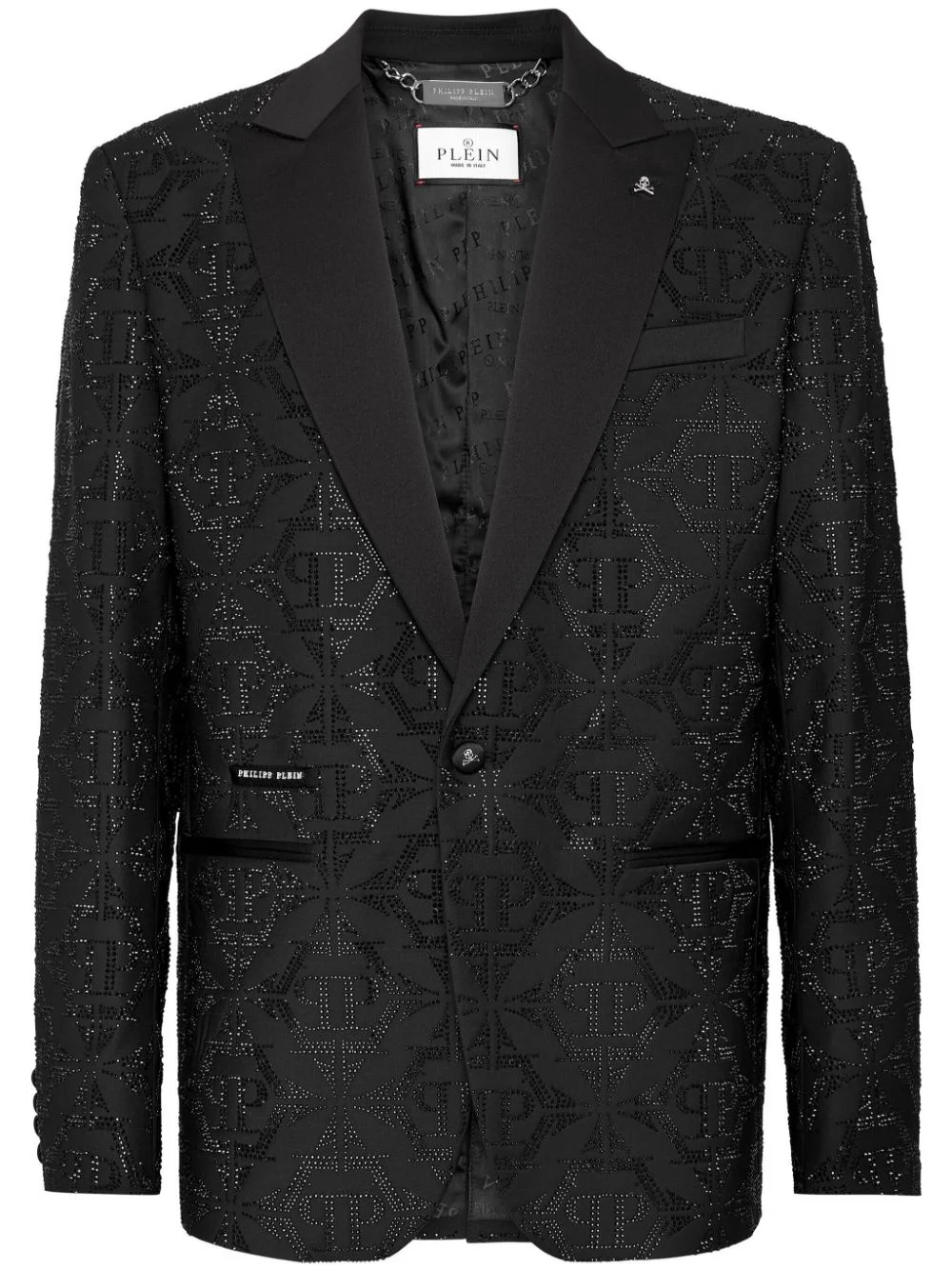 Hexagon crystal-embellished blazer - 1
