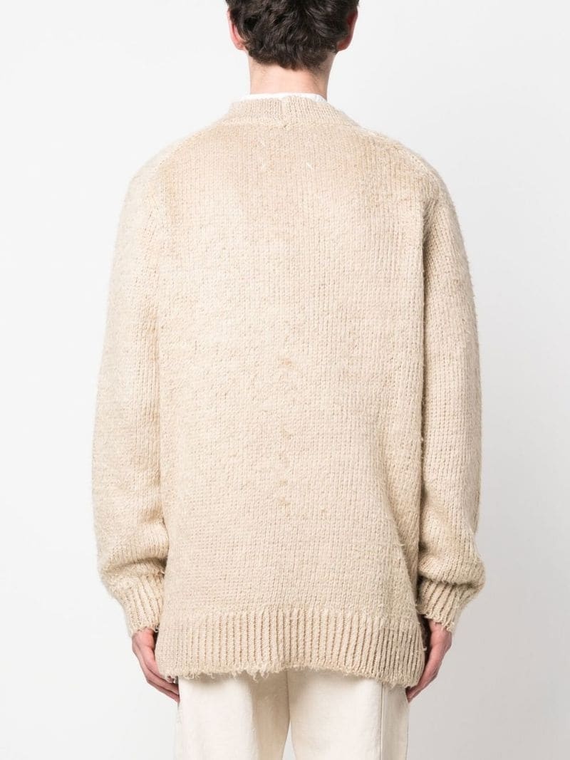 chunky-knit V-neck cardigan - 4