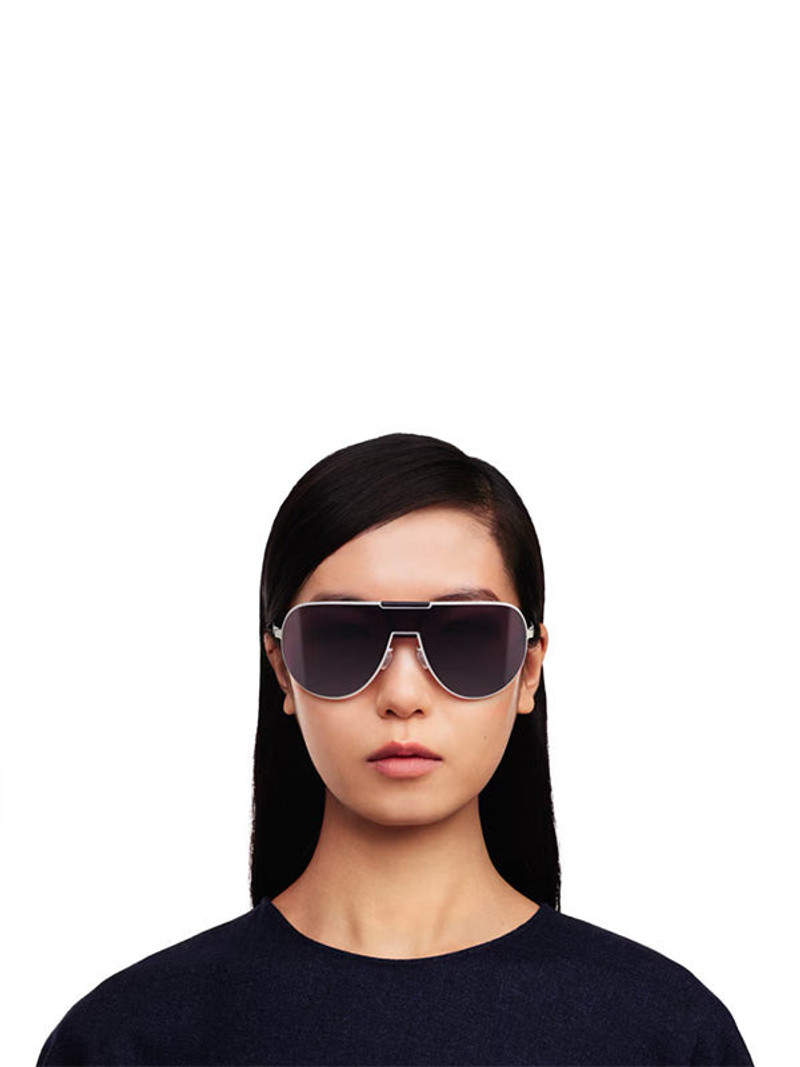 MYKITA X RIMOWA AVIATOR SUNSHIELD MR005 - WHITE SILVER/PITCH BLACK MULBERRY 7