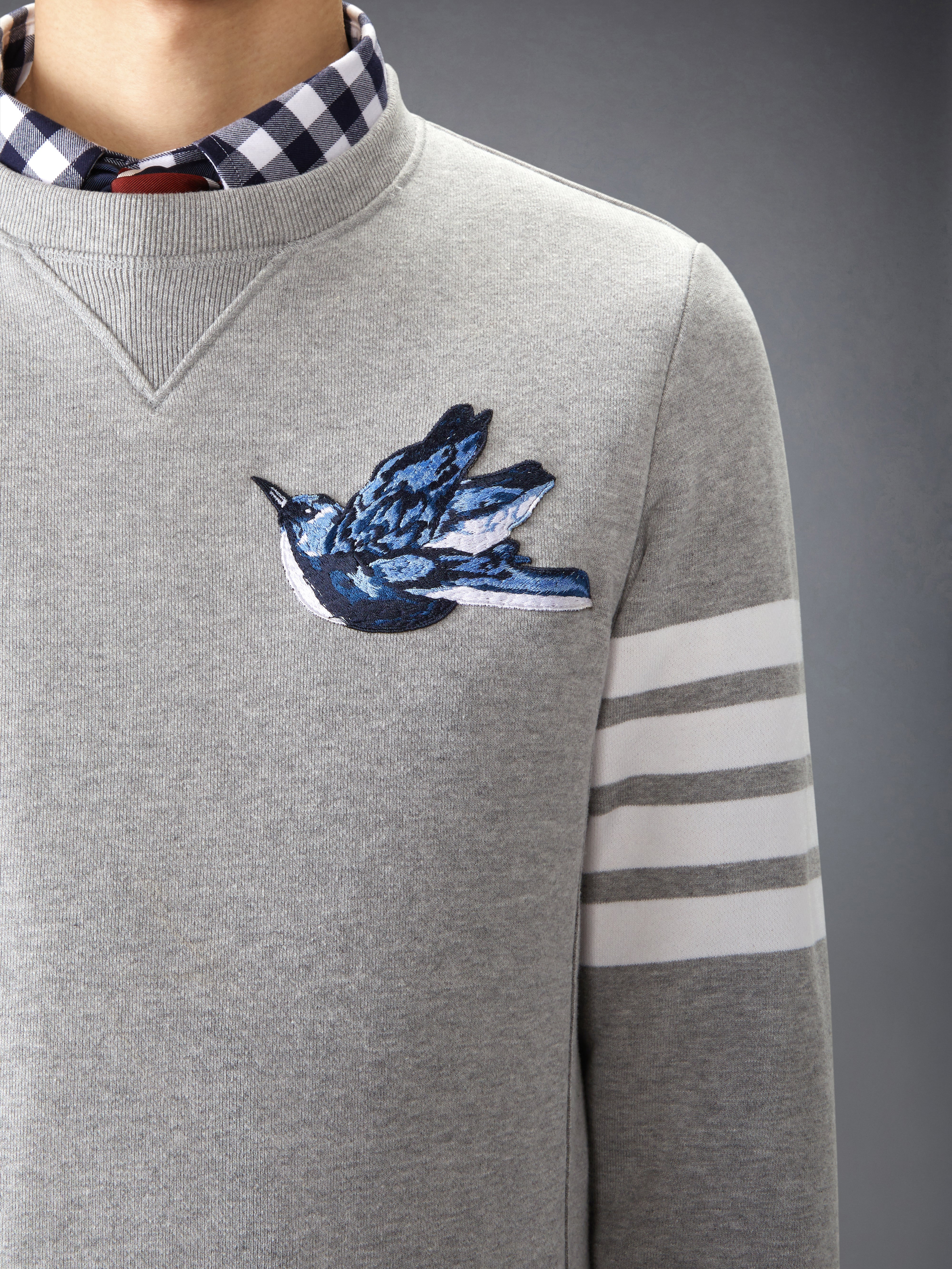 LOOPBACK BIRD PATCHES 4-BAR SWEATSHIRT - 7