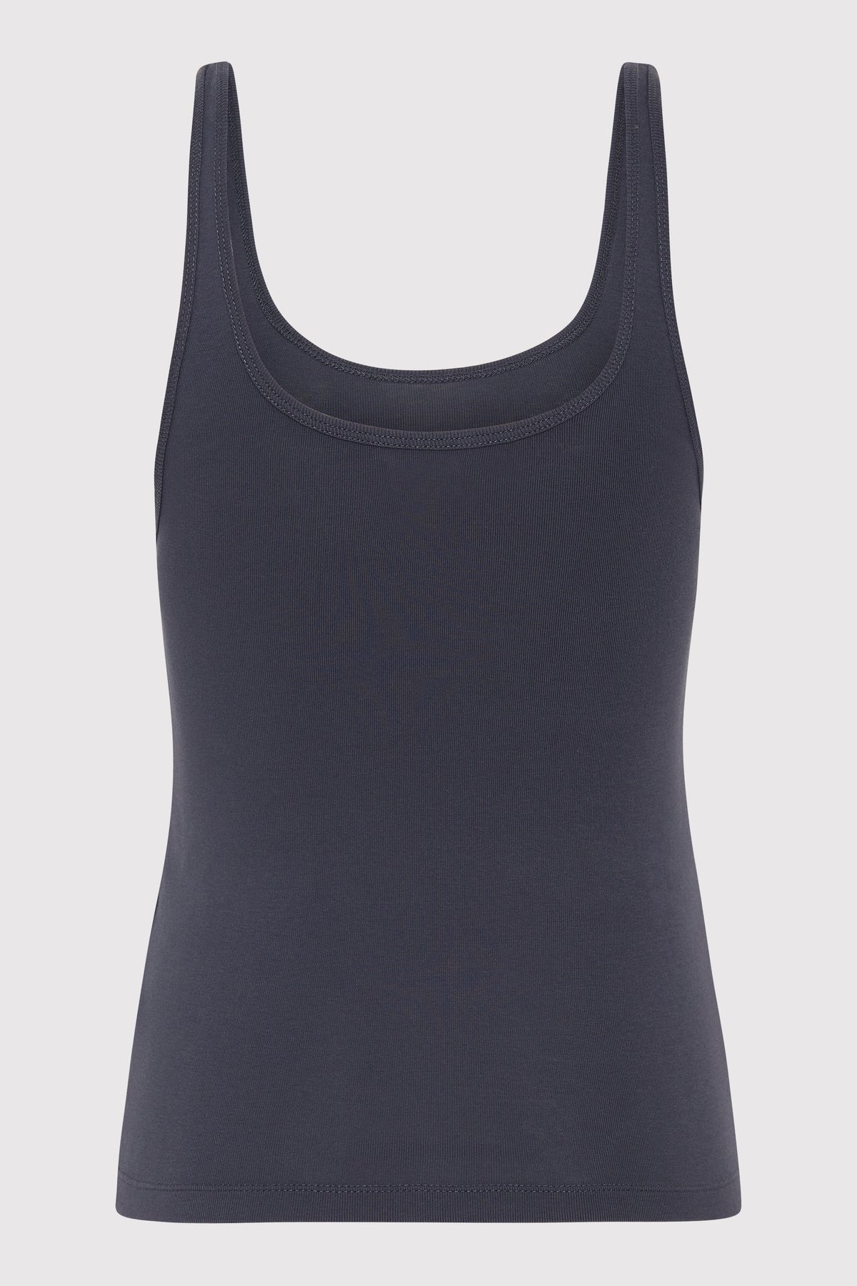 Organic Cotton Slim Scoop Tank - Storm - 6