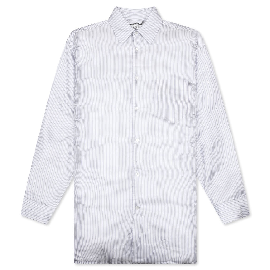 PADDED STRIPE L/S SHIRT - BLUE - 1