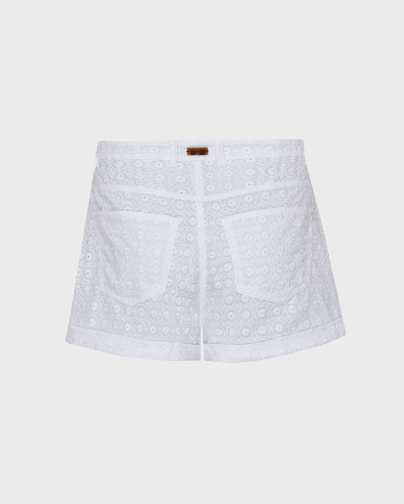 WOMEN COTTON BERMUDA SHORTS BRODERIE ANGLAISE 2