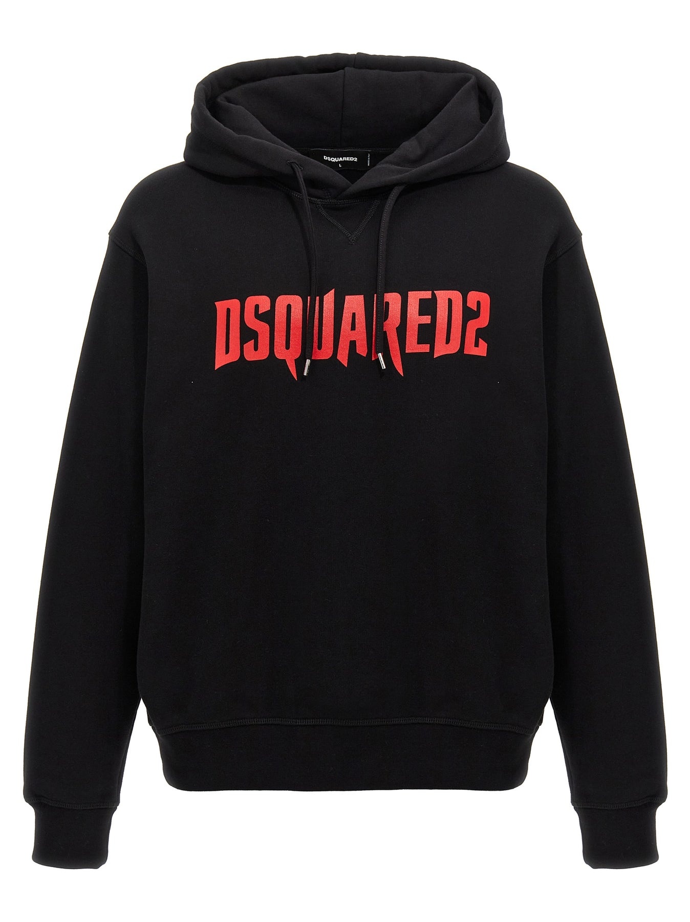 Logo Print Hoodie Sweatshirt Black - 1