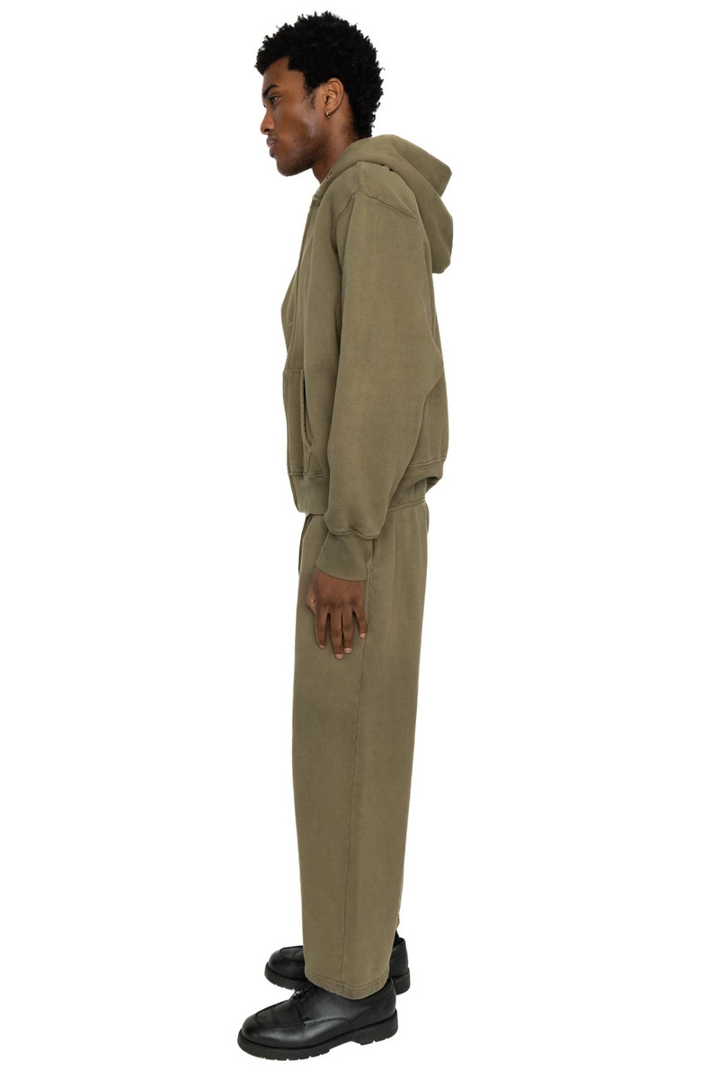 LES TIEN Cropped Zip Hoodie - Aloe Oil outlook