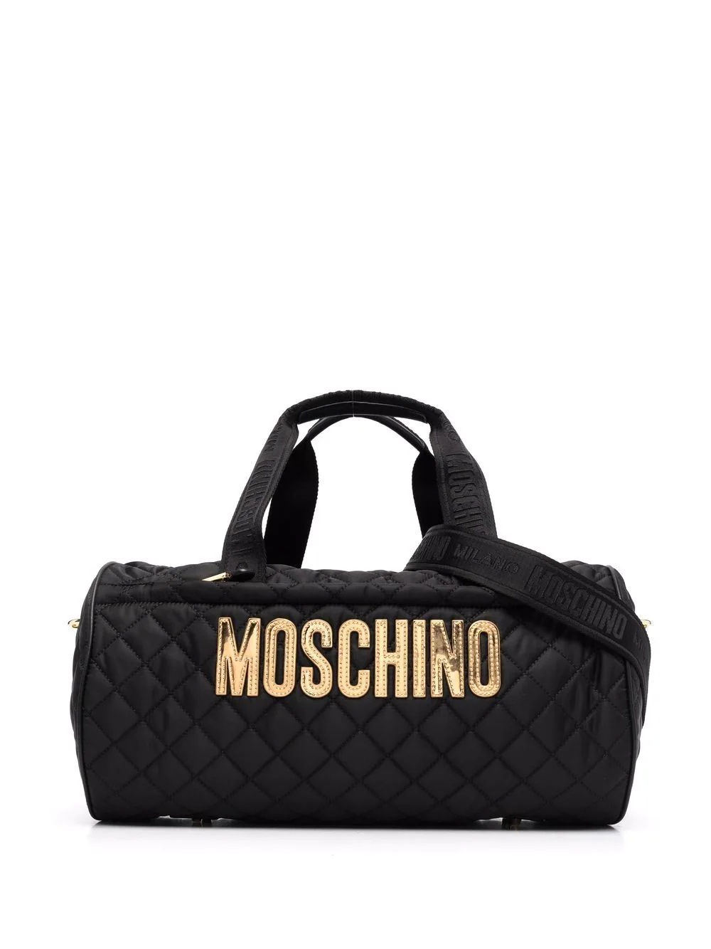 diamond-quilted logo holdall - 1