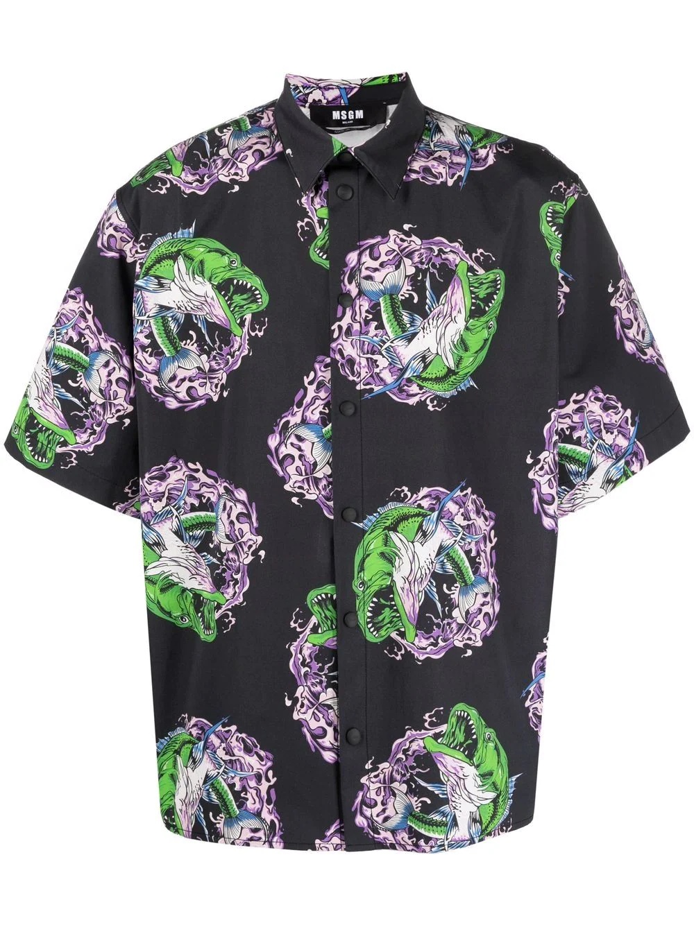 graphic-print short-sleeved shirt - 1