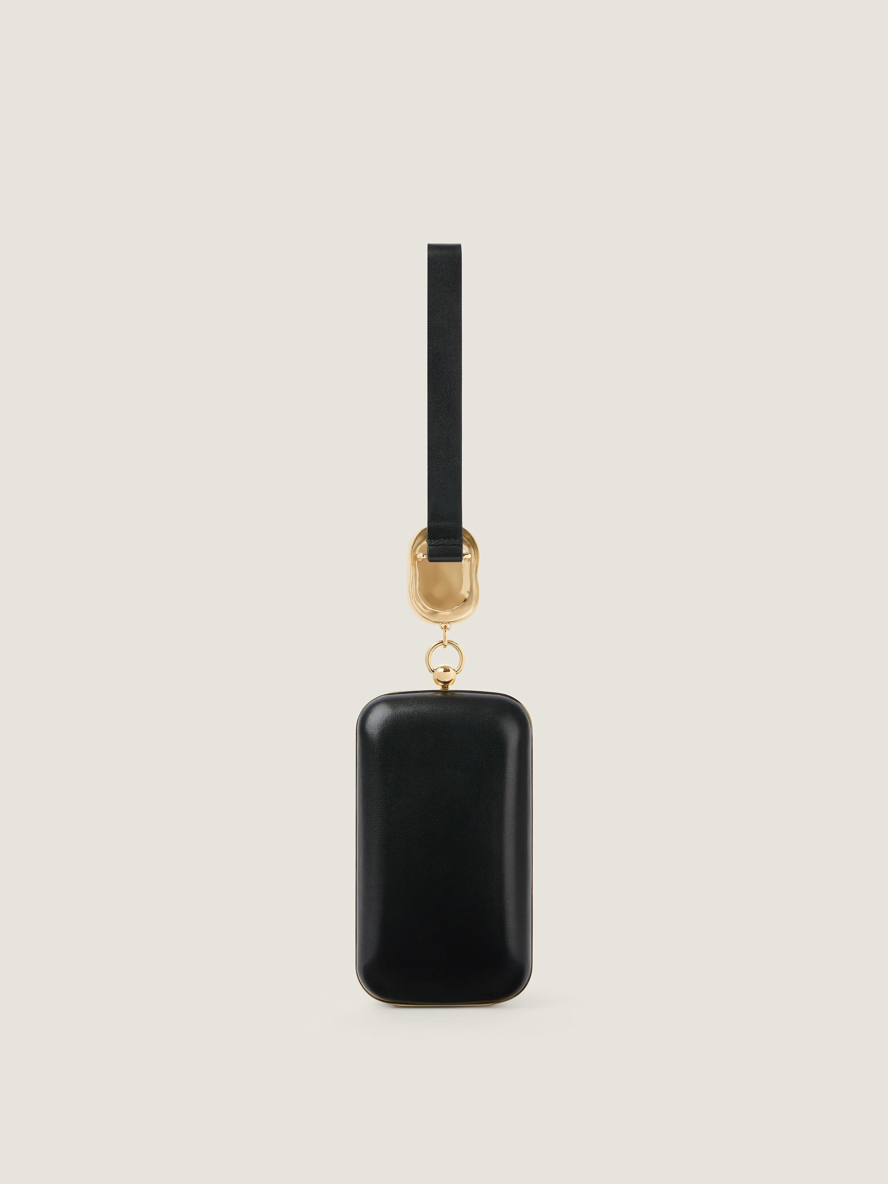 EVENING CLUTCH IN NAPPA LEATHER WITH CRYSTAL JEWEL - 4