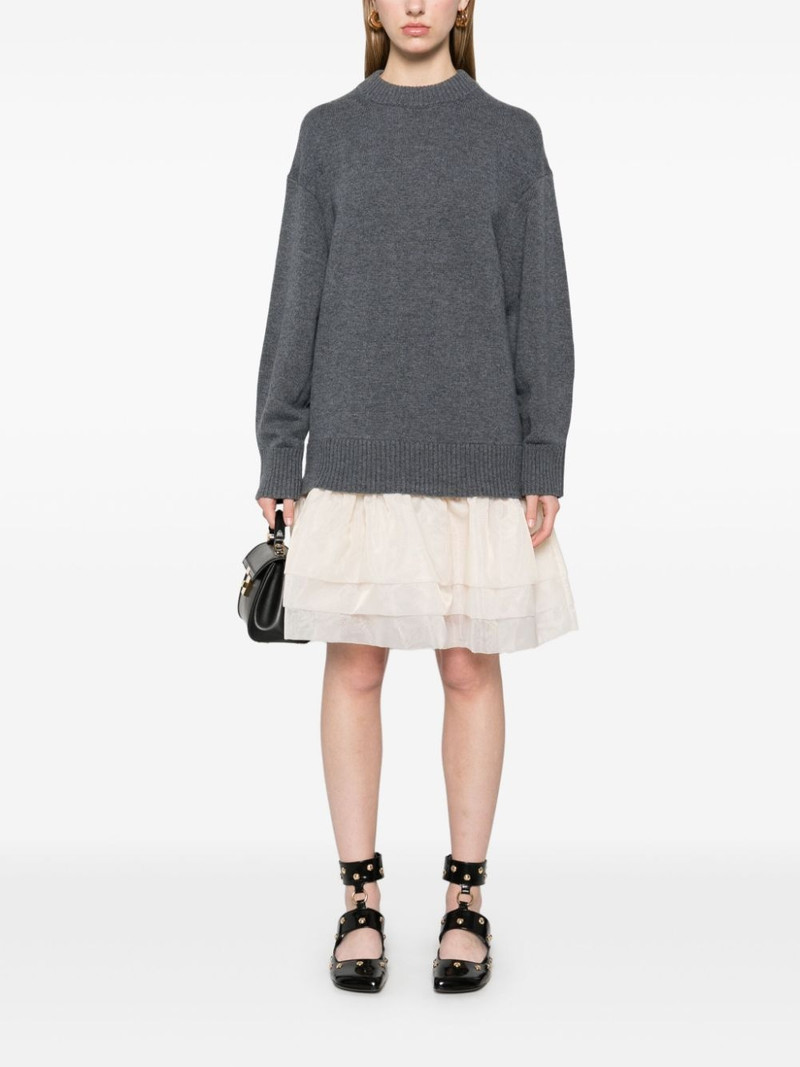 maje wool-organza dual-fabric dress outlook
