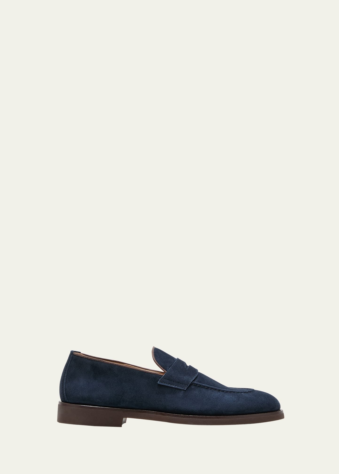 Men's Suede Penny Loafers - 1