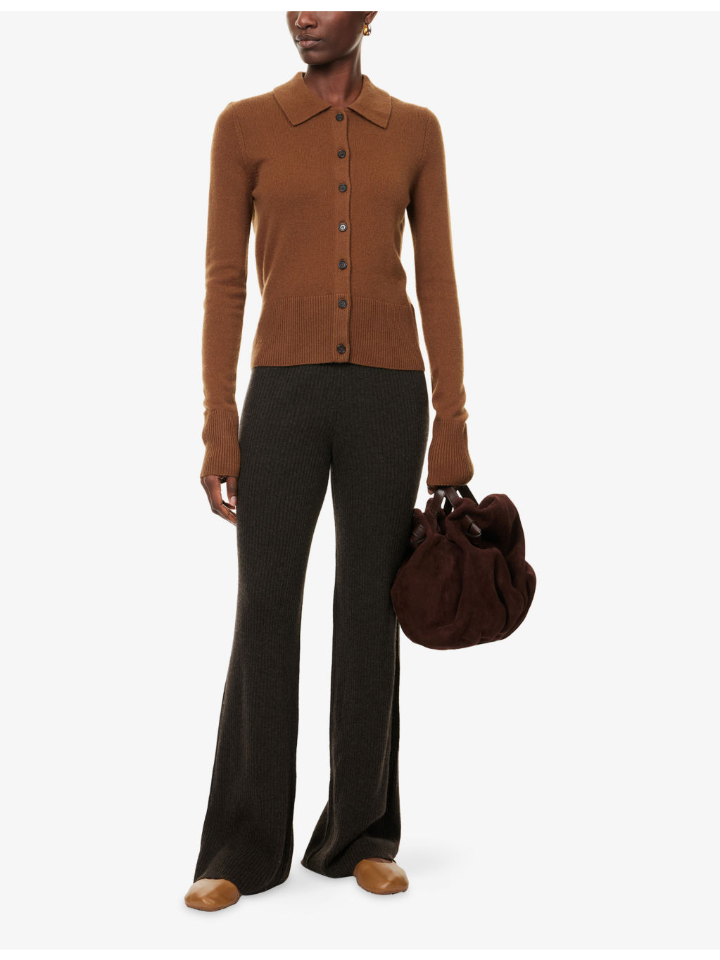 Banvir Ribbed Wide-Leg Cashmere Trousers - 2