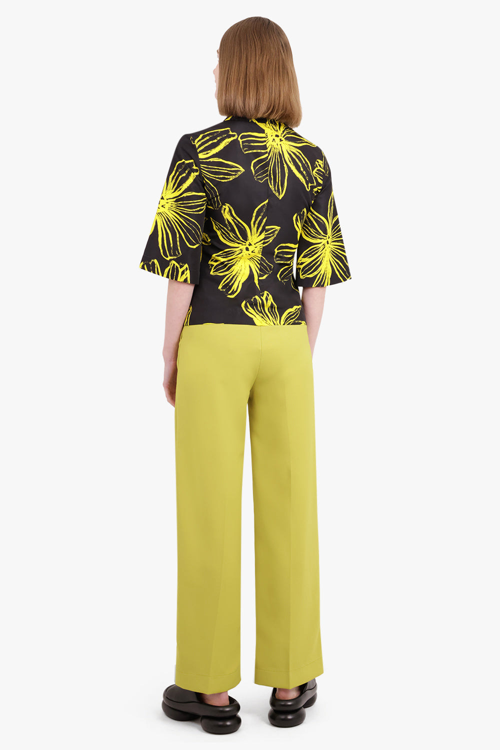 FLOWER PRINT ZIP TOP L/S YELLOW - 4
