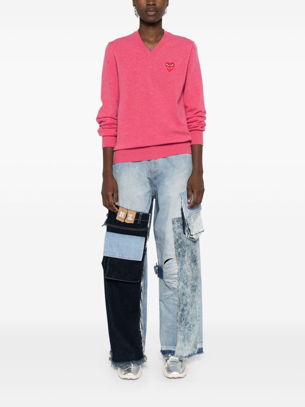 V-neck wool jumper - 2