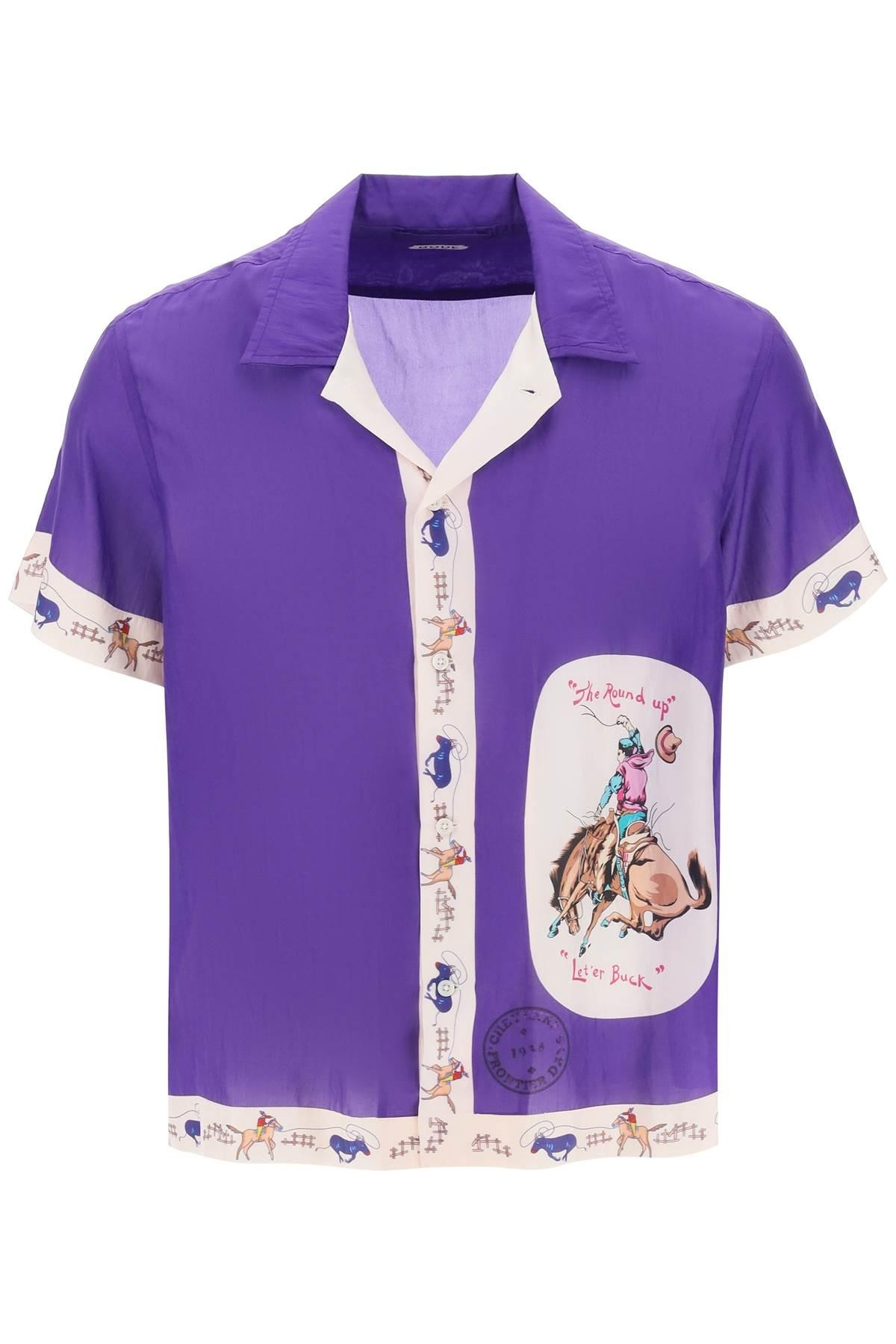 ROUND UP BOWLING SHIRT WITH GRAPHIC MOTIF - 1