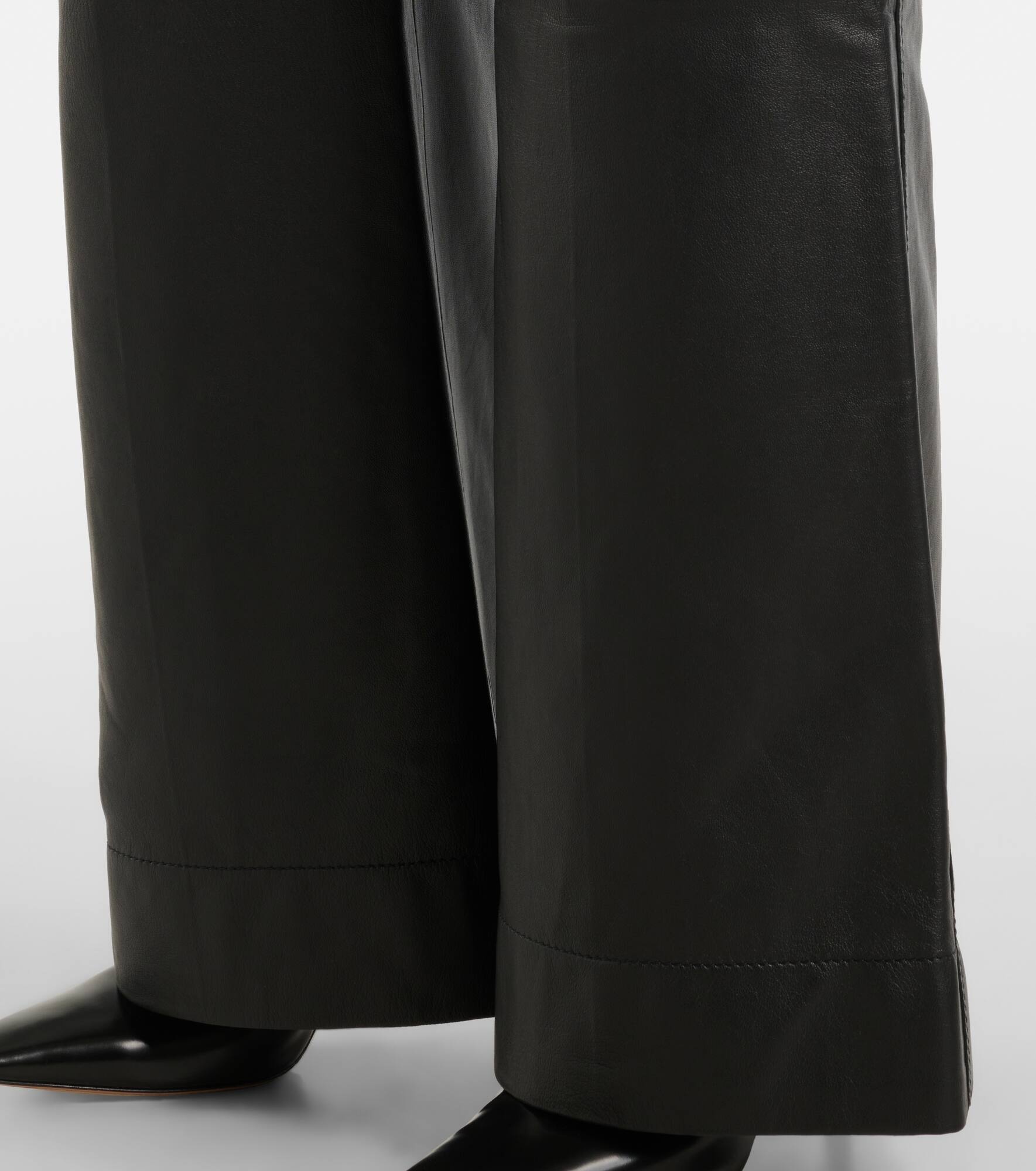 Alina high-rise leather bootcut pants - 5