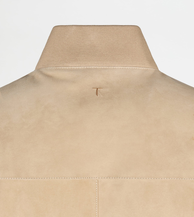 PASHMY BOMBER JACKET IN SUEDE - BEIGE 8